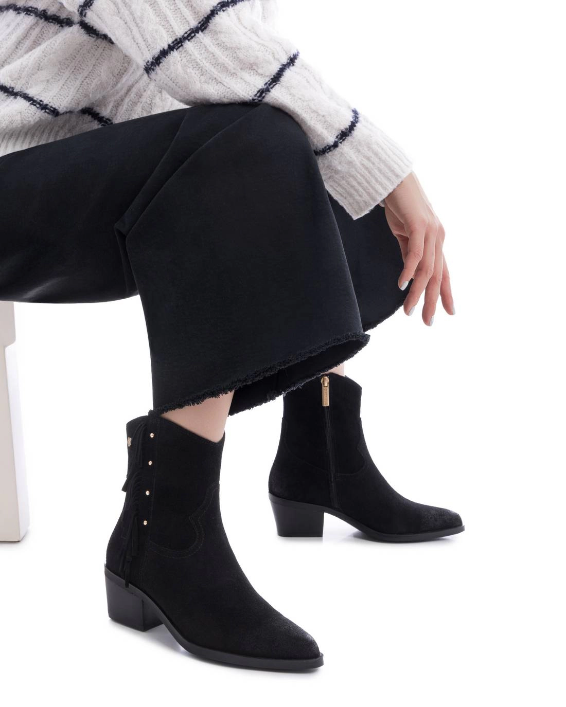 Women's Suede Fringe Ankle Booties Carmela Collection By XTI