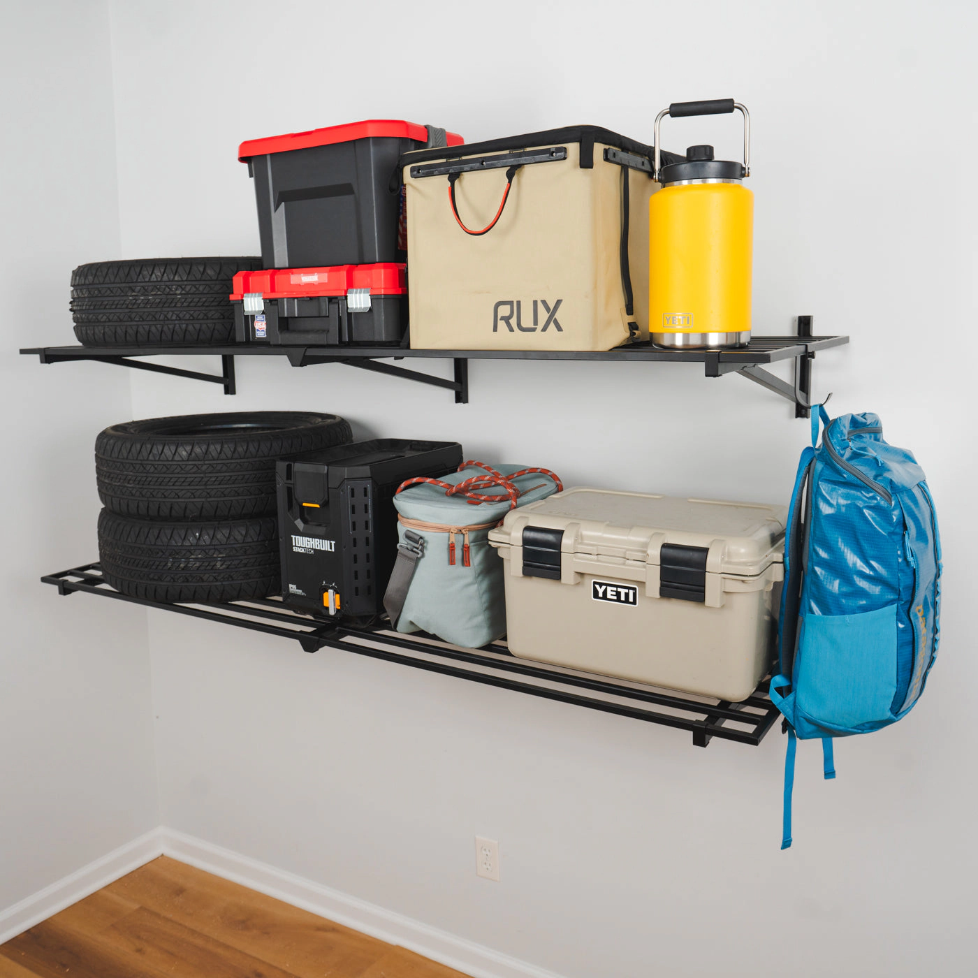StoreYour 2' x 6' Bristol Garage Wall Mount Shelves, 2 Pack, Black