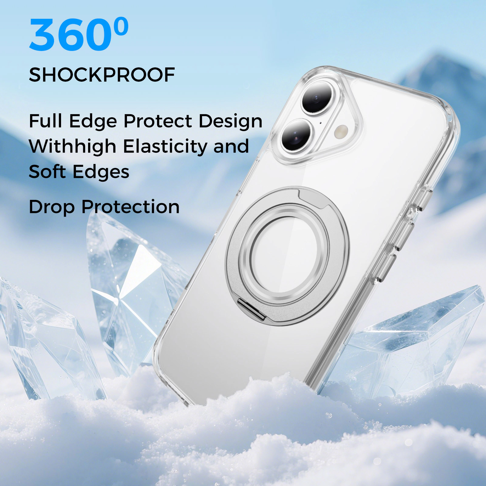 Alpha Digital Made for iPhone Series, Magnetic Ring Stand, Shockproof
