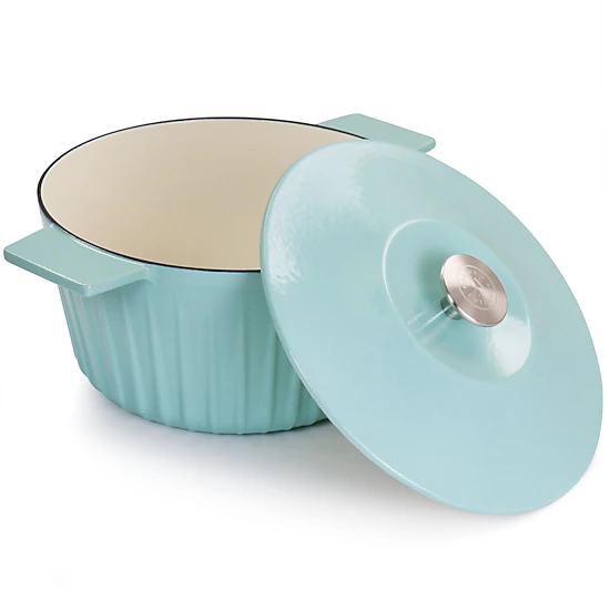 Martha Stewart Enameled Cast Iron 5 Quart Round Dutch Oven with Lid in ...