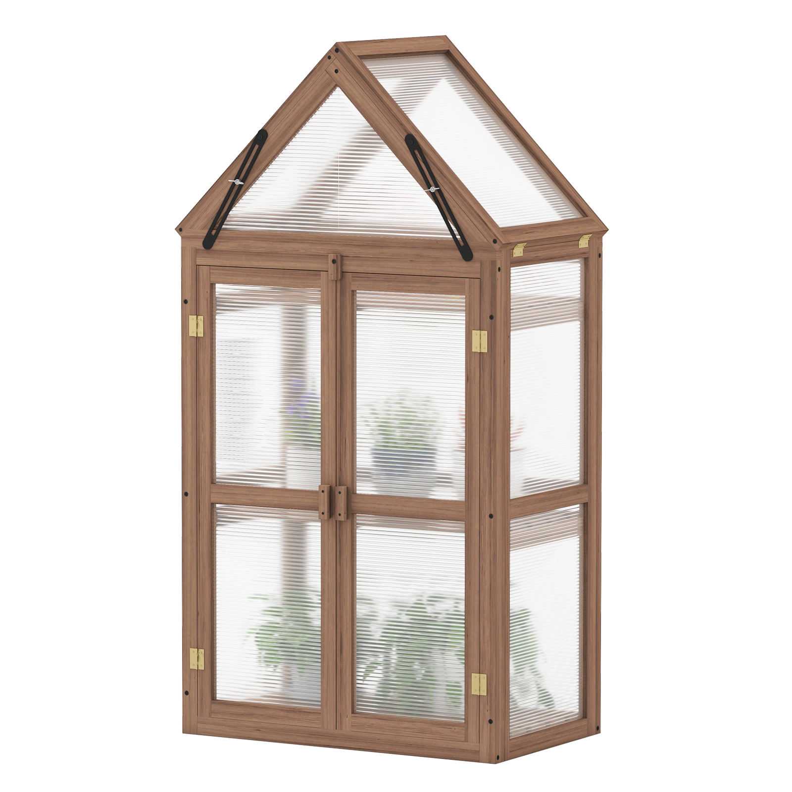 LJG Cold Frame Mini Wooden Greenhouse for Vegetable and Flower