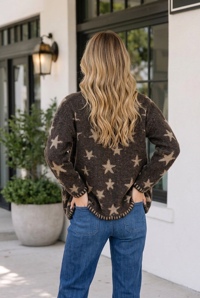 Threaded Pear Women's Noel Long Sleeve Shift Cardigan
