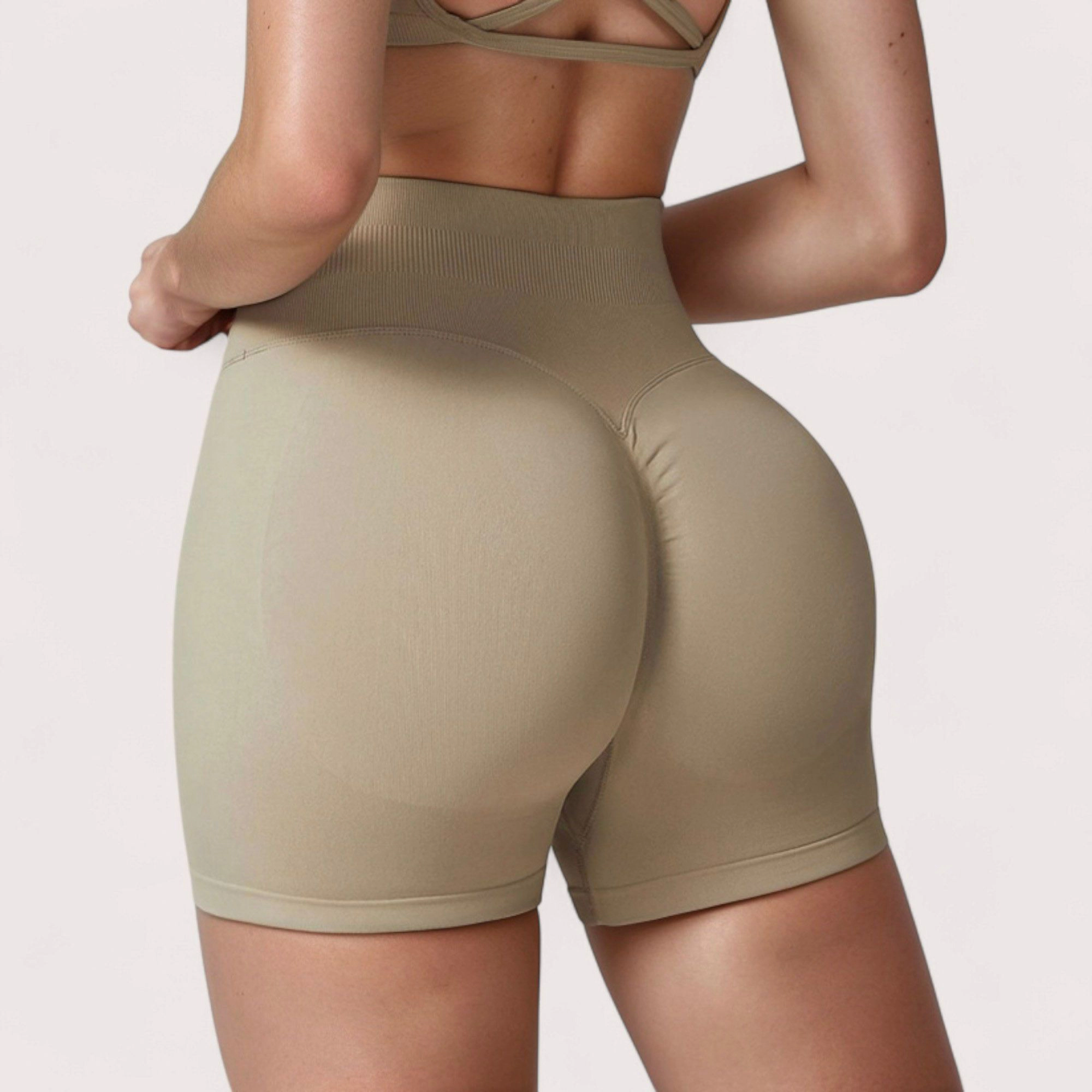 Anna-Kaci Women's High Waist Compression Biker Shorts with Sculpting Seam Detail and Stretch Fit Fabric