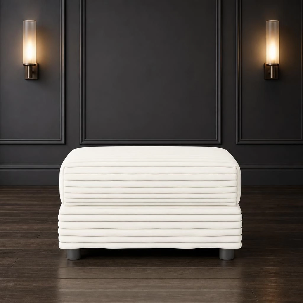 GOODSILO Upholstered Corduroy Rectangular Ottoman Versatile Footrest