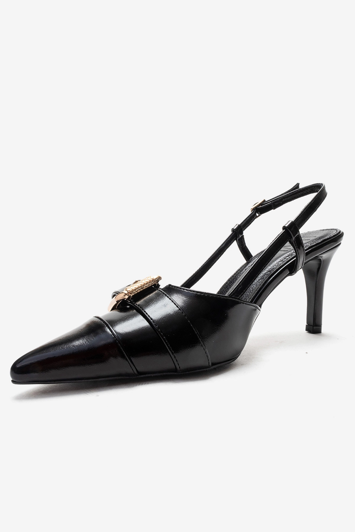Prologue Shoes Womens Noen Buckle Pointed Toe Stiletto Pump