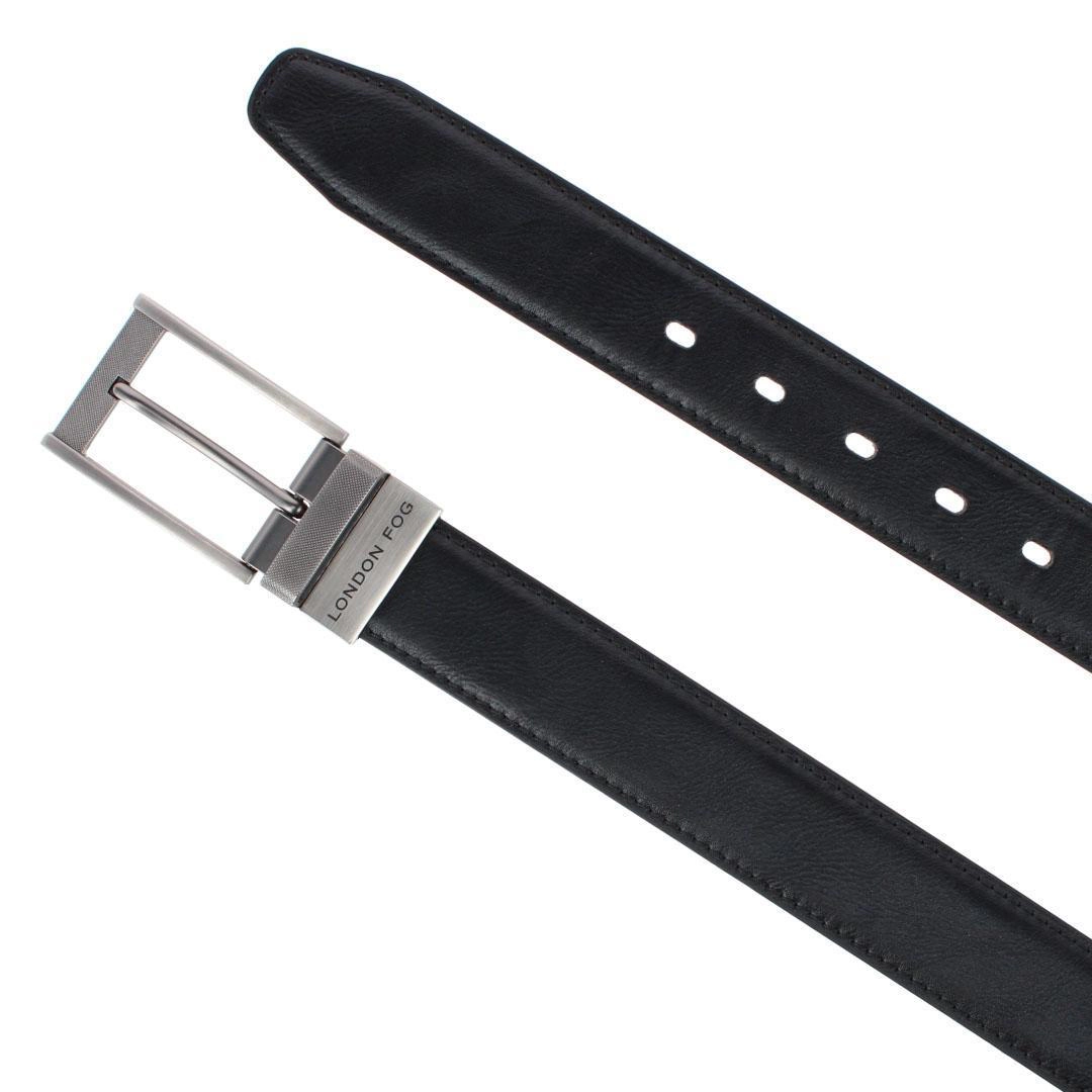 London Fog Men's 35mm Reversible Dress Belt with Burnished Buckle