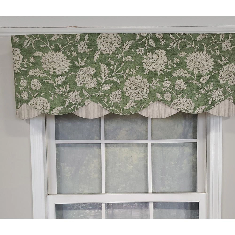 RLF Home Luxurious Modern Design Classic Basanti Petticoat Style Window Valance 50" x 15" Pine