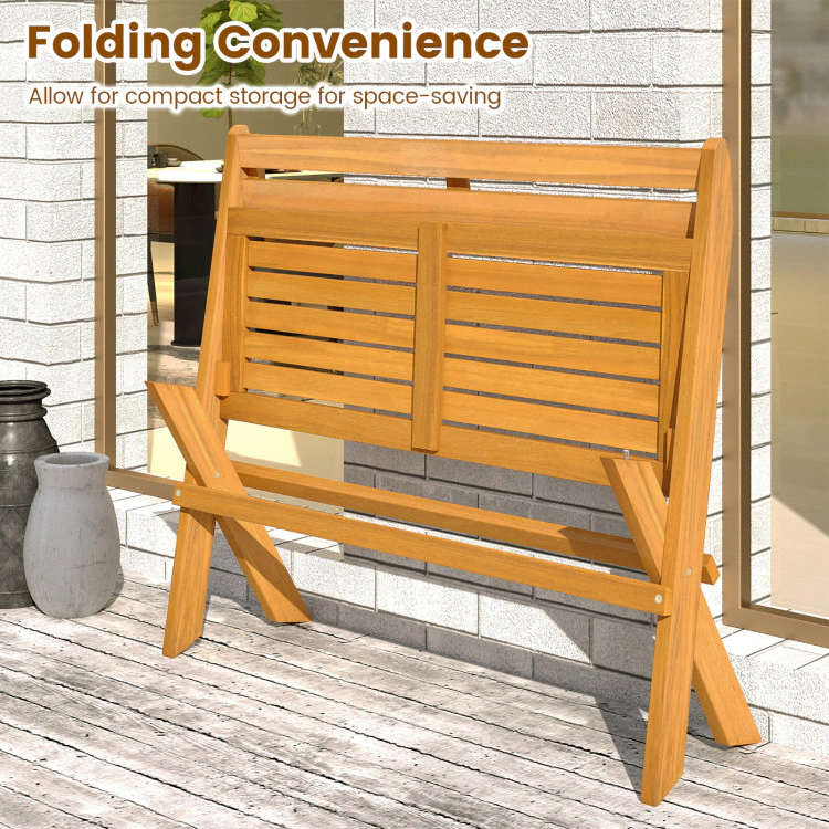 Hivvago 2-Person Acacia Wood Patio Garden Bench