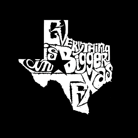 LA Pop Art Girl's Word Art Sweatshirt - Everything Is Bigger In Texas