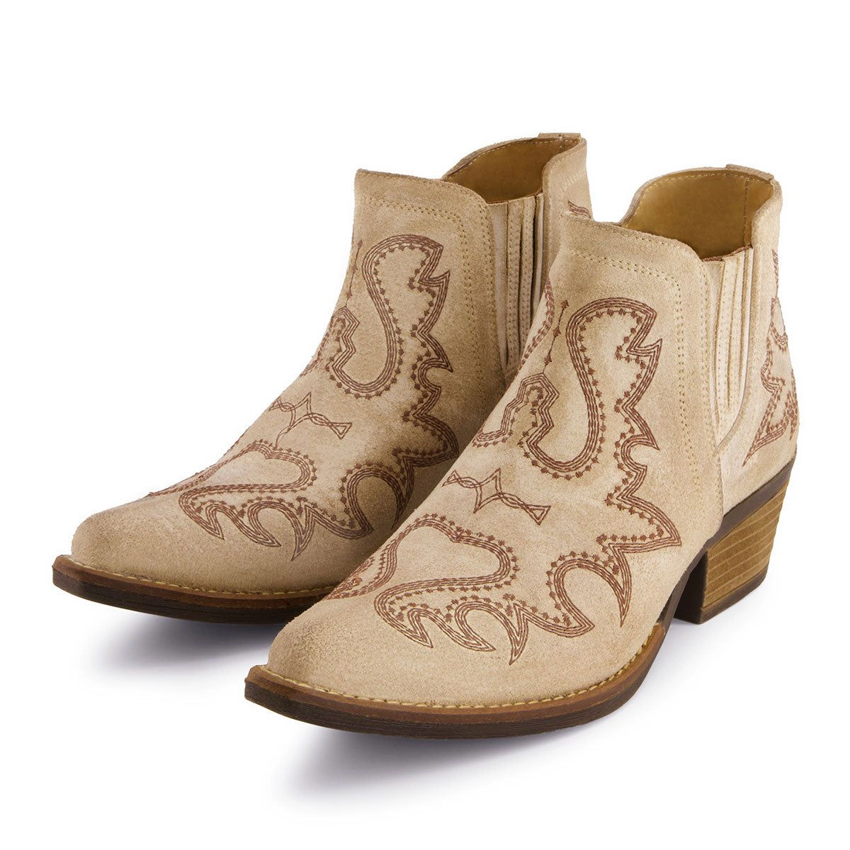 Forastero Womens Light Leather Western Booties