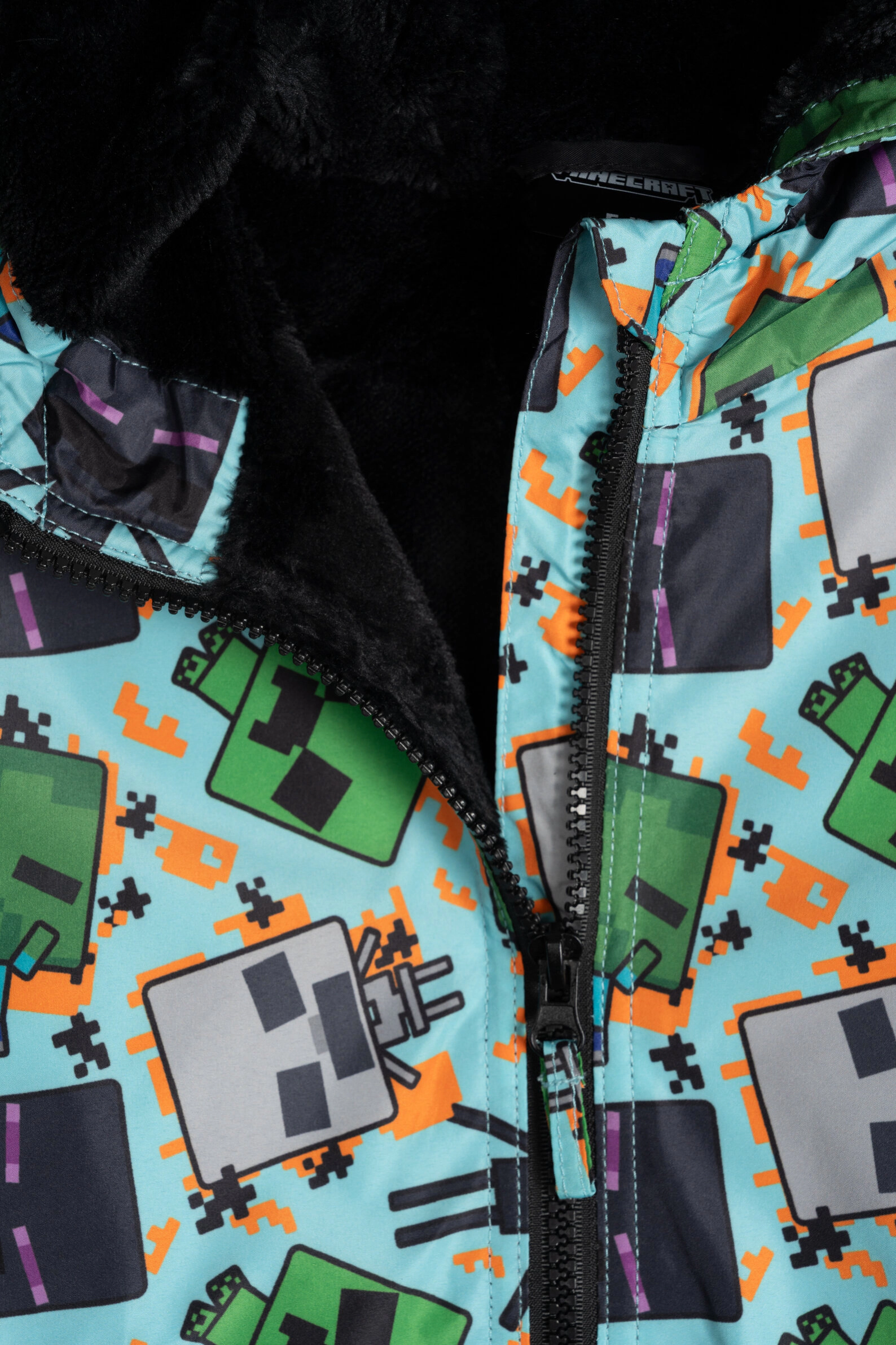 Minecraft Hooded Zip-Up Rain Jacket