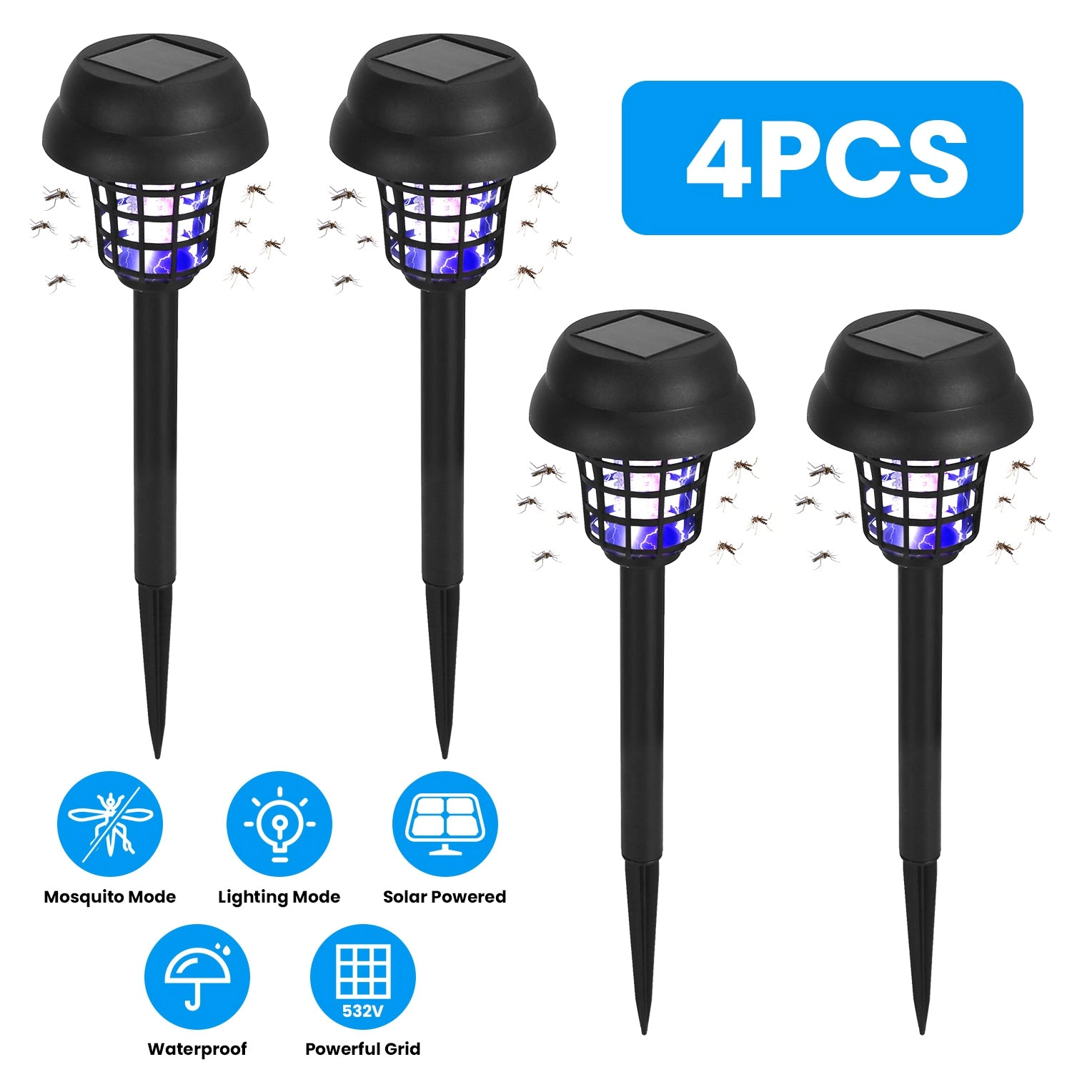 GBruno 4-Pack Solar Mosquito Zapper Outdoor Torch