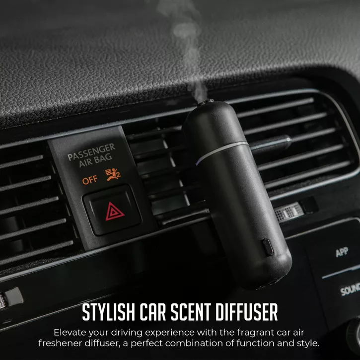 Luminuxe Car Air Freshener Diffuser Waterless Aromatherapy Essential Oil Diffuser, with 6 Prefill Scents