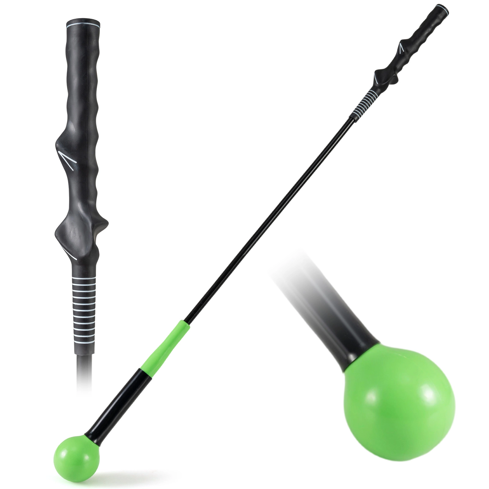 LJG 40 Inch Golf Swing Trainer Aid with Weighted Head for Grip Rhythm Balance