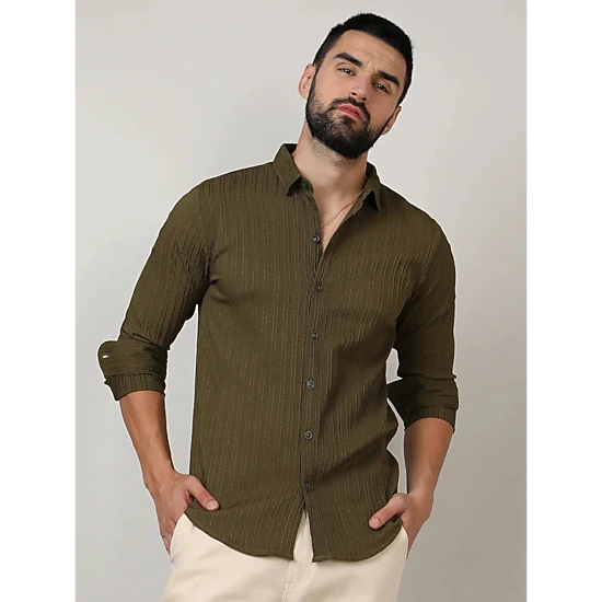 Self-Design Striped Shirt