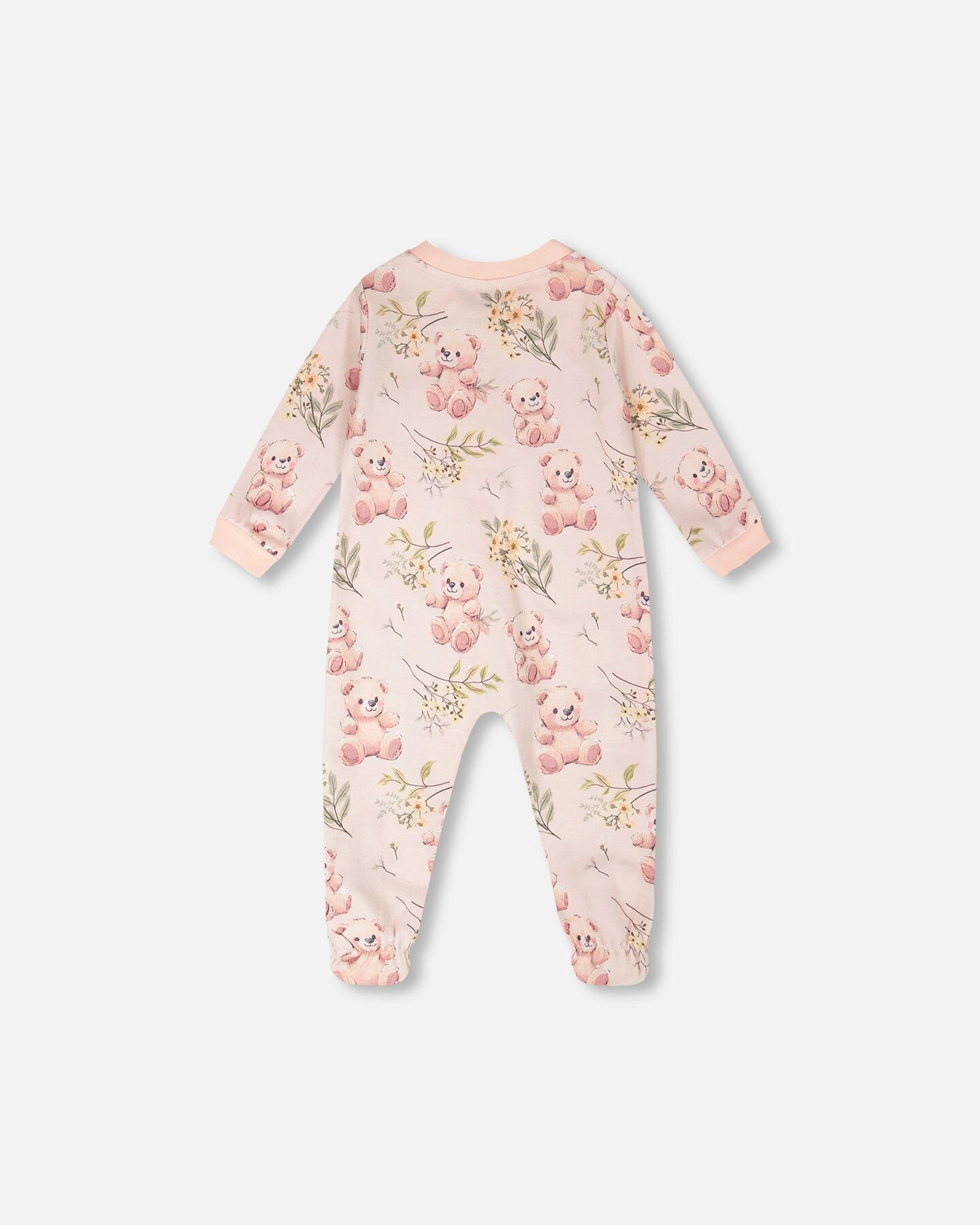 Deux par Deux Girls Organic Cotton Full-Length Zip Bear Print One-Piece Pyjama