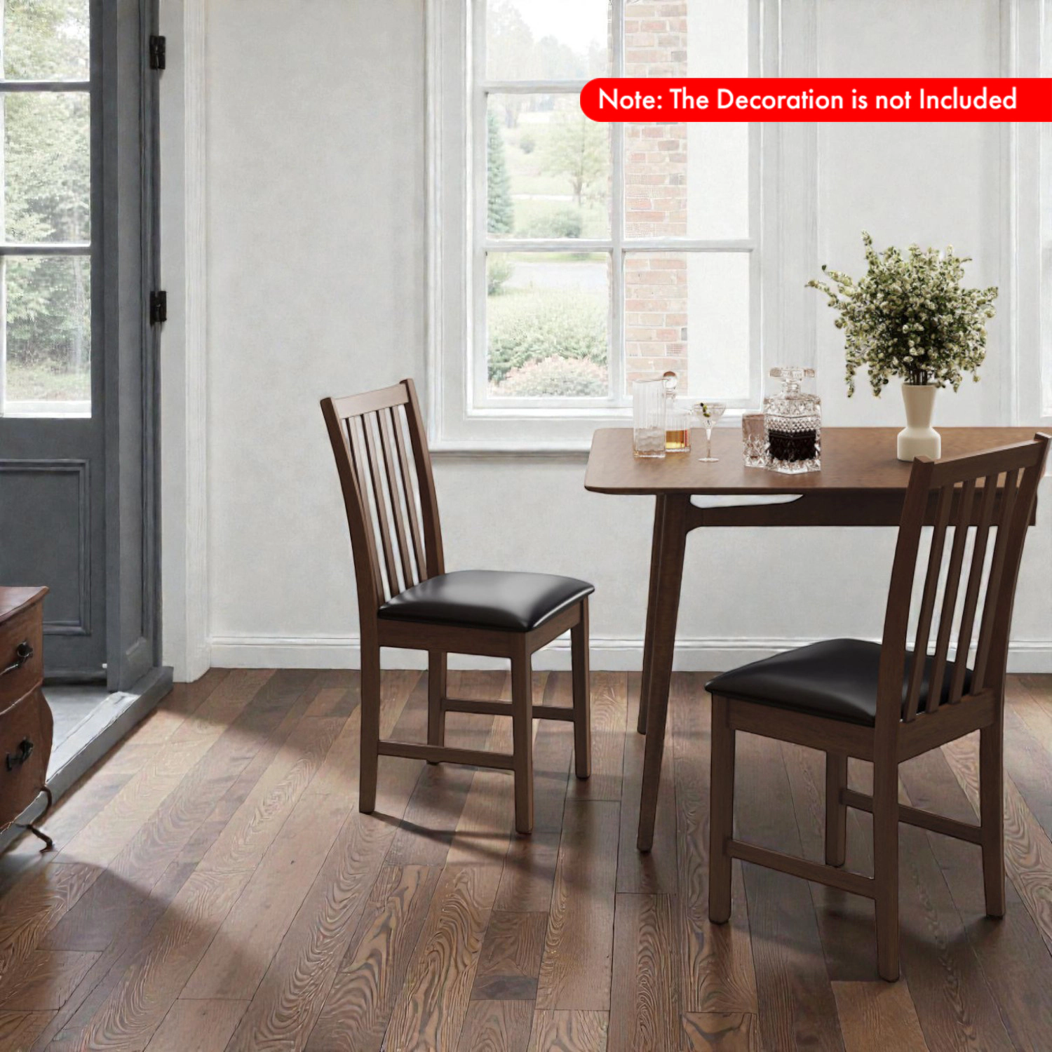 Hivvago Wooden Dining Chair Set with Padded Seats