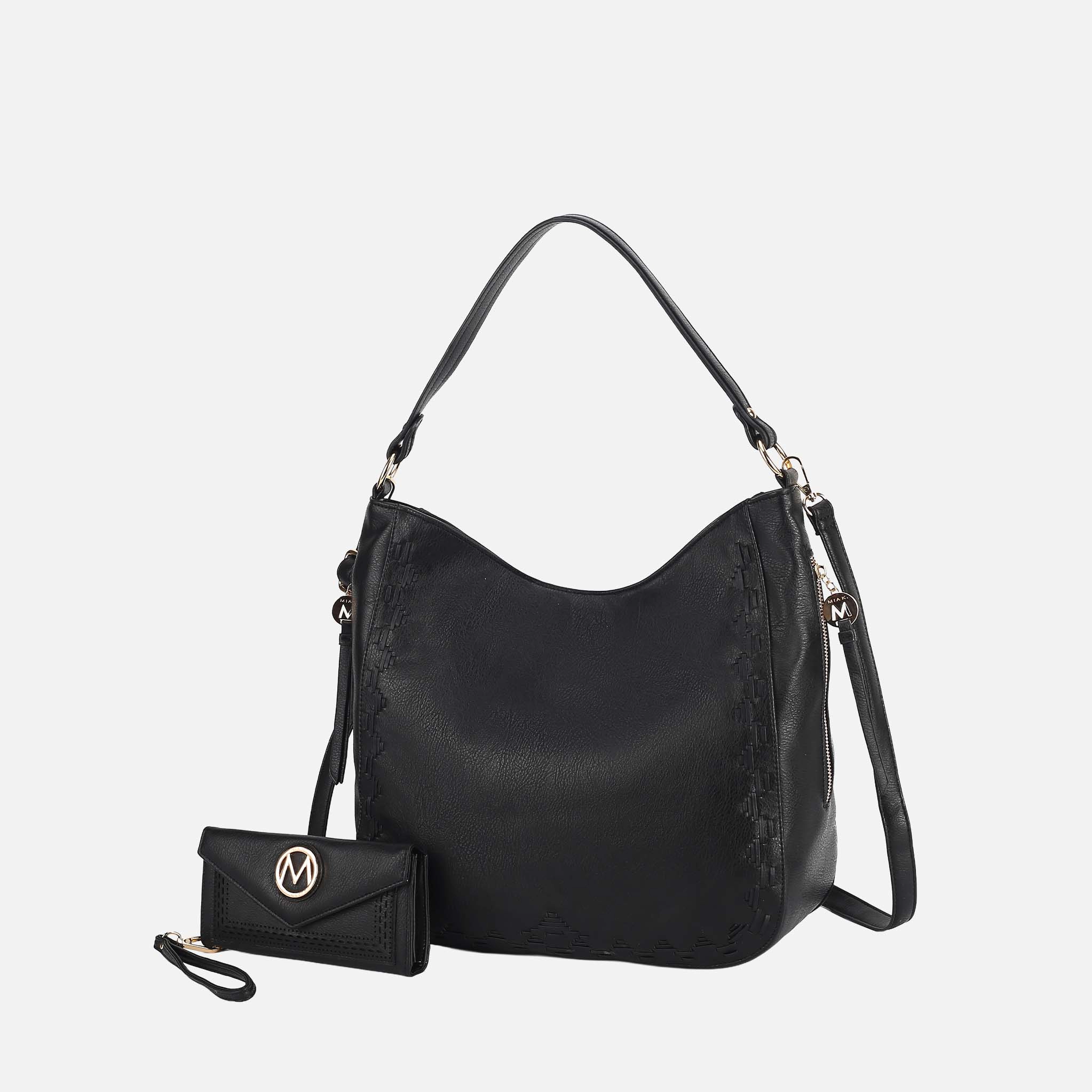 MKF Collection by Mia K Lucille Shoulder Bag and Wallet Set, Vegan Leather Handbag
