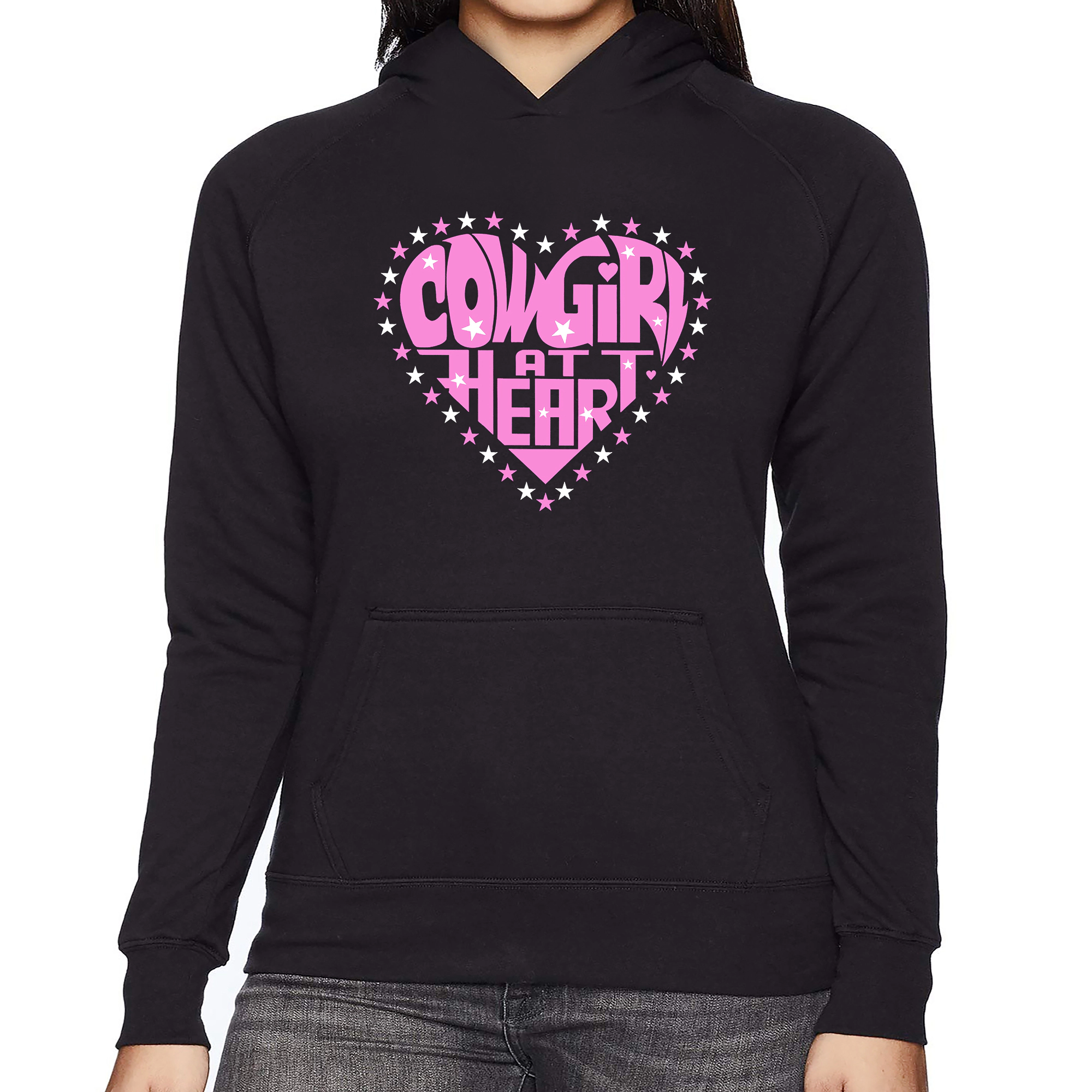 LA Pop Art Cowgirl at Heart - Women's Word Hooded Sweatshirt