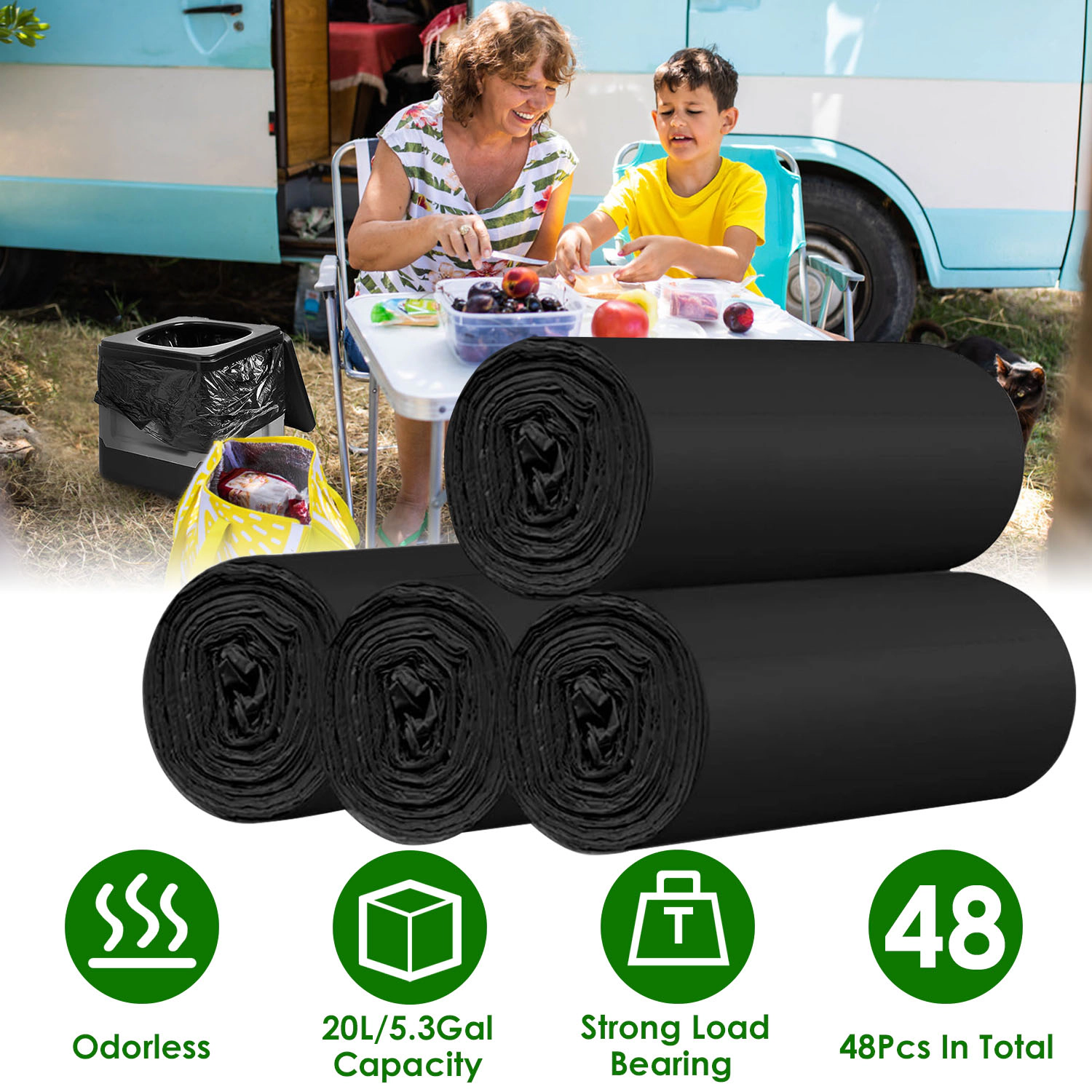 GBruno Biodegradable 5.3 Gallon Trash Bags