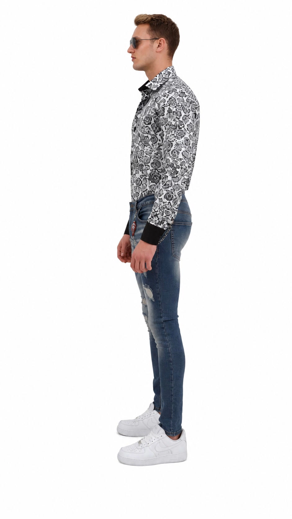Elie Balleh Men's Distressed Slim Fit Jeans
