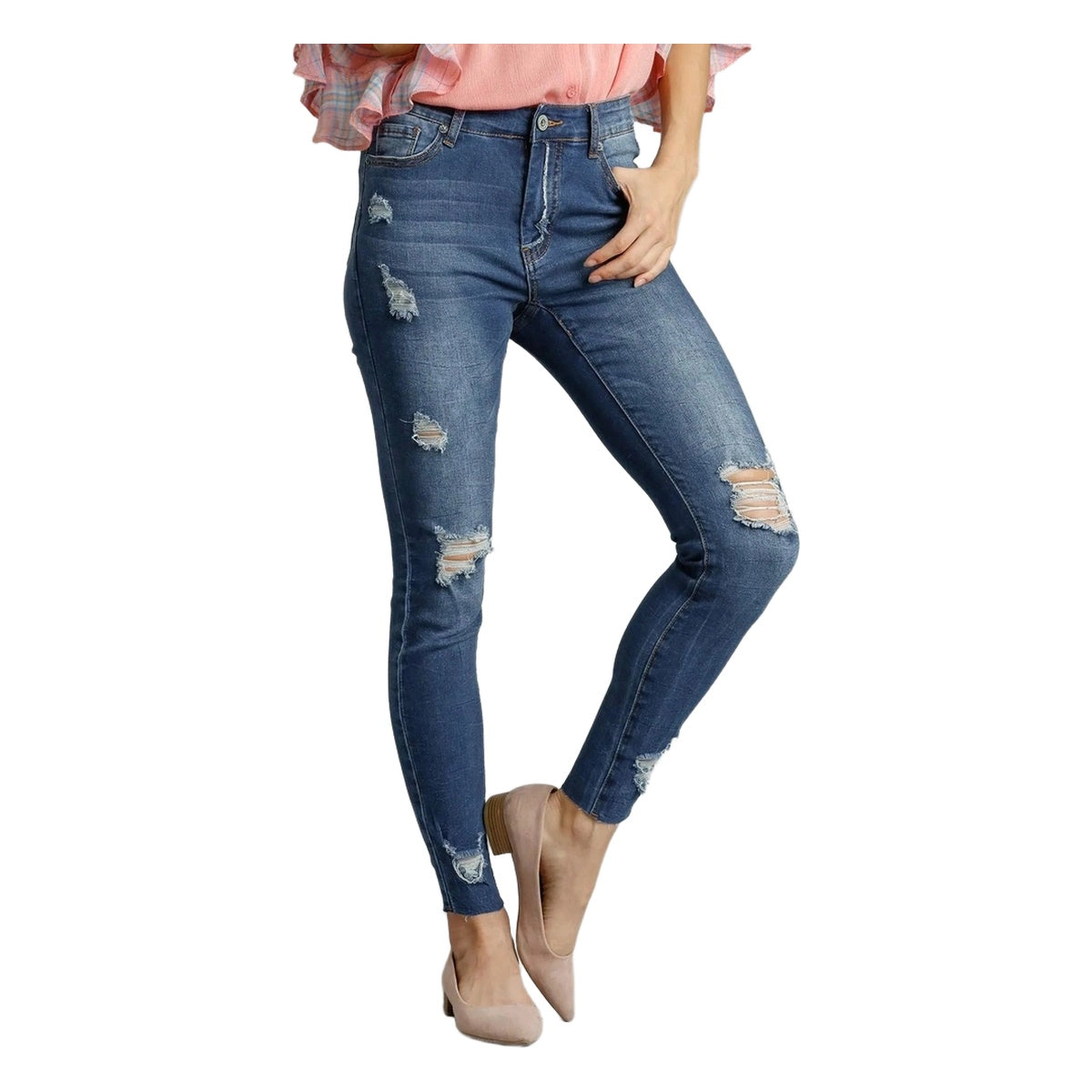 Judy Blue Umgee Distressed Skinny Jeans with Pockets