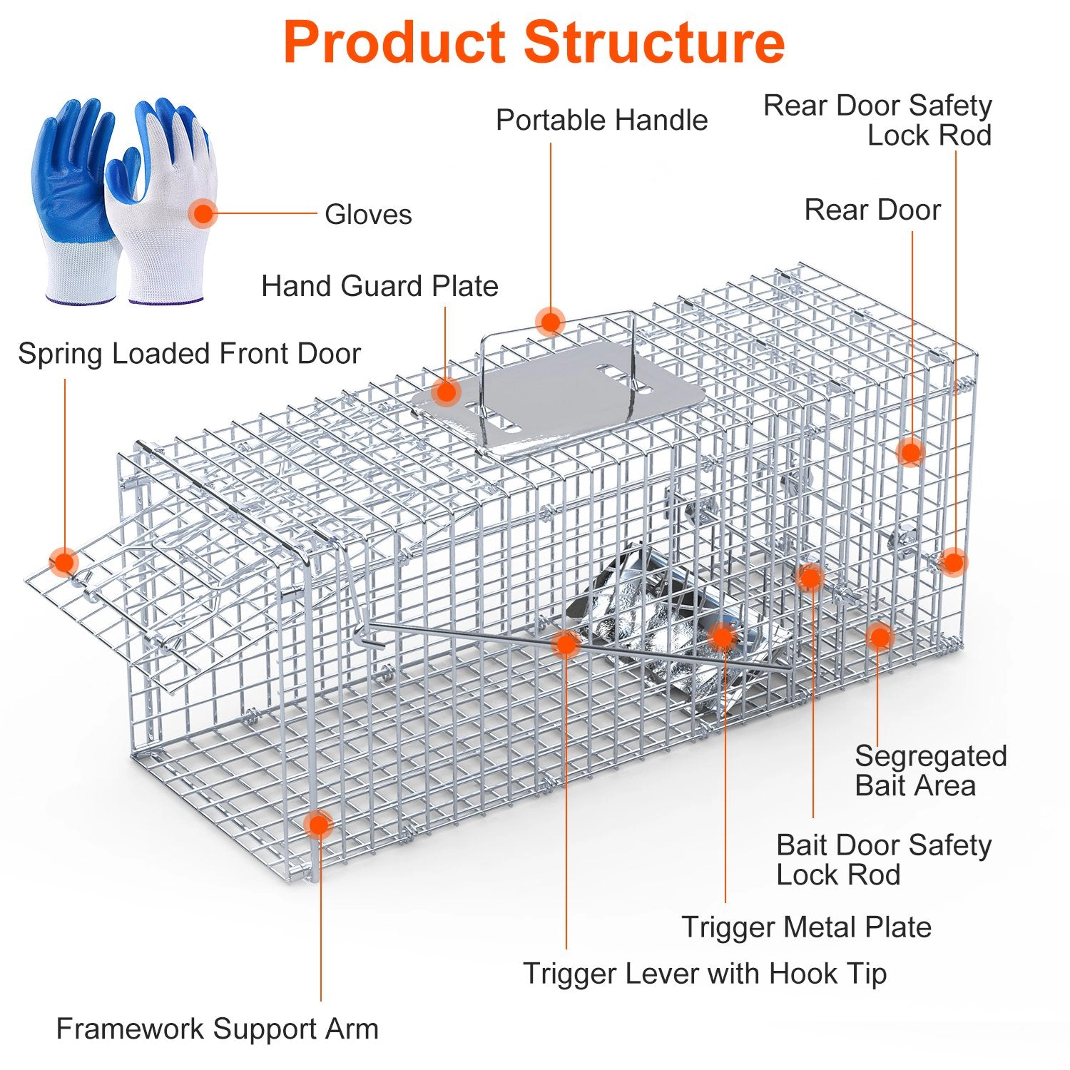 GBruno Heavy Duty Folding Live Animal Trap Cage