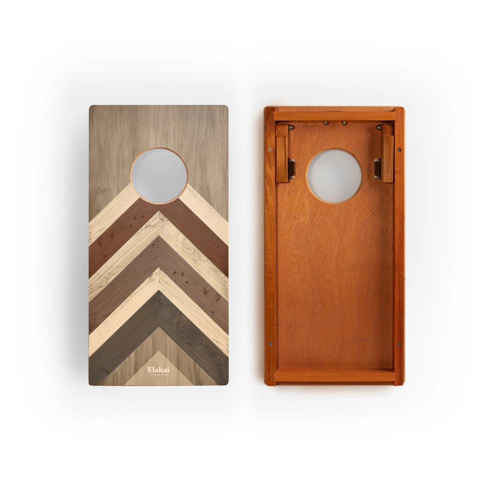 Elakai 1ft x 2ft Terra Chevron Mahogany Pathfinder Cornhole Board Set