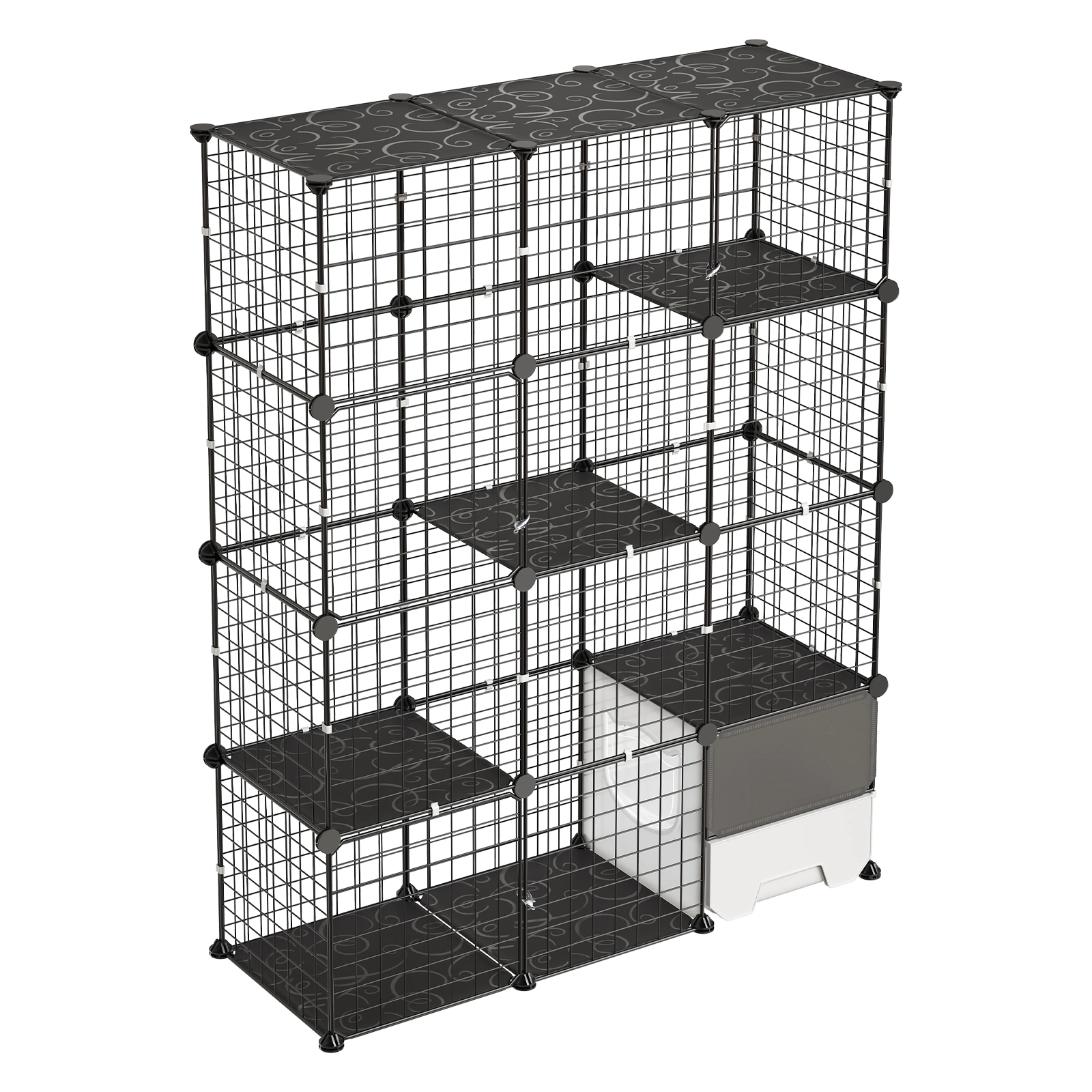 HONGGE Cat Cage DIY Cat Playpen Indoor Enclosure Detachable Metal Wire Kennel Crate with Large Exercise Place Ideal for