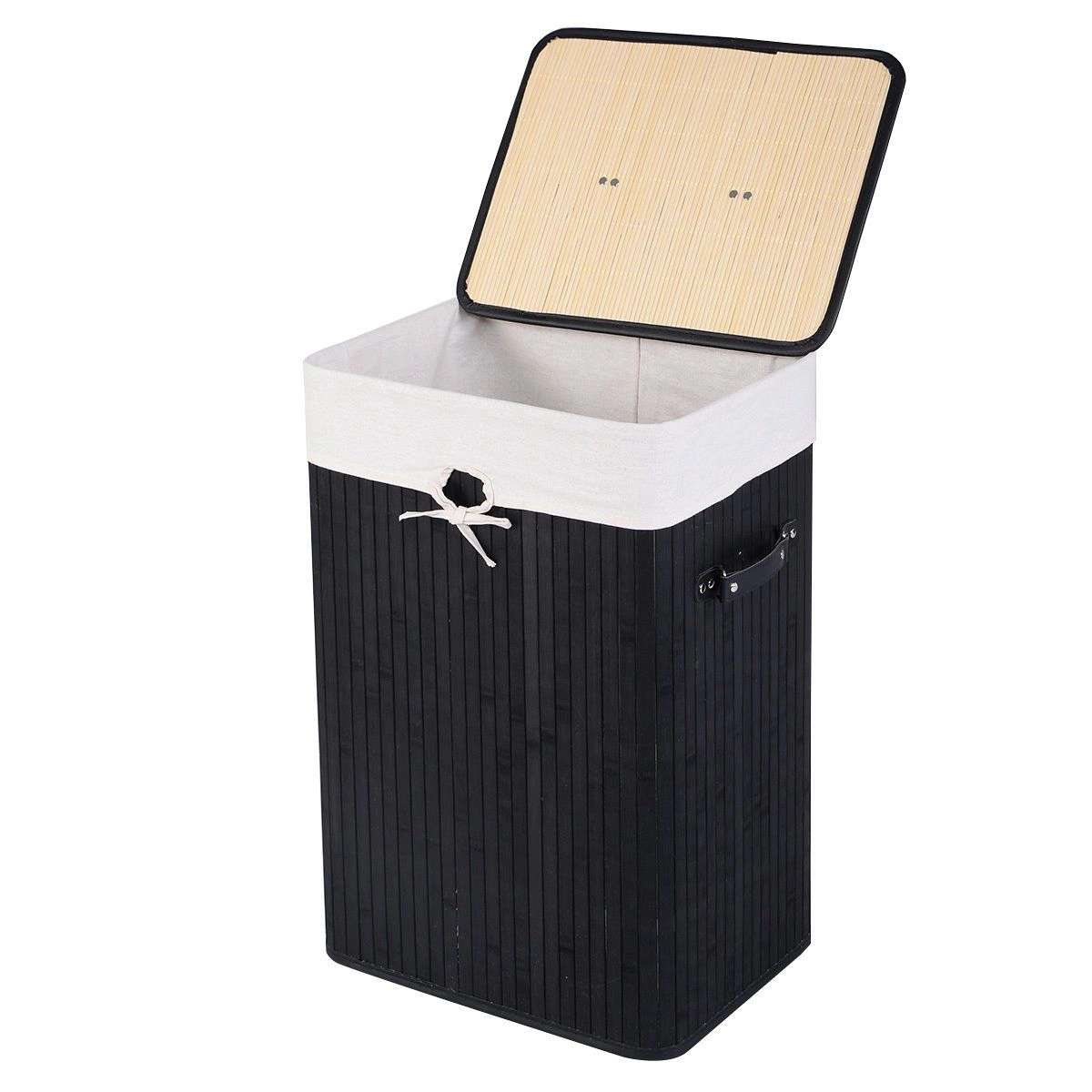 SlickBlue Large Wicker Laundry Basket with Liner Bag and Carry Handles