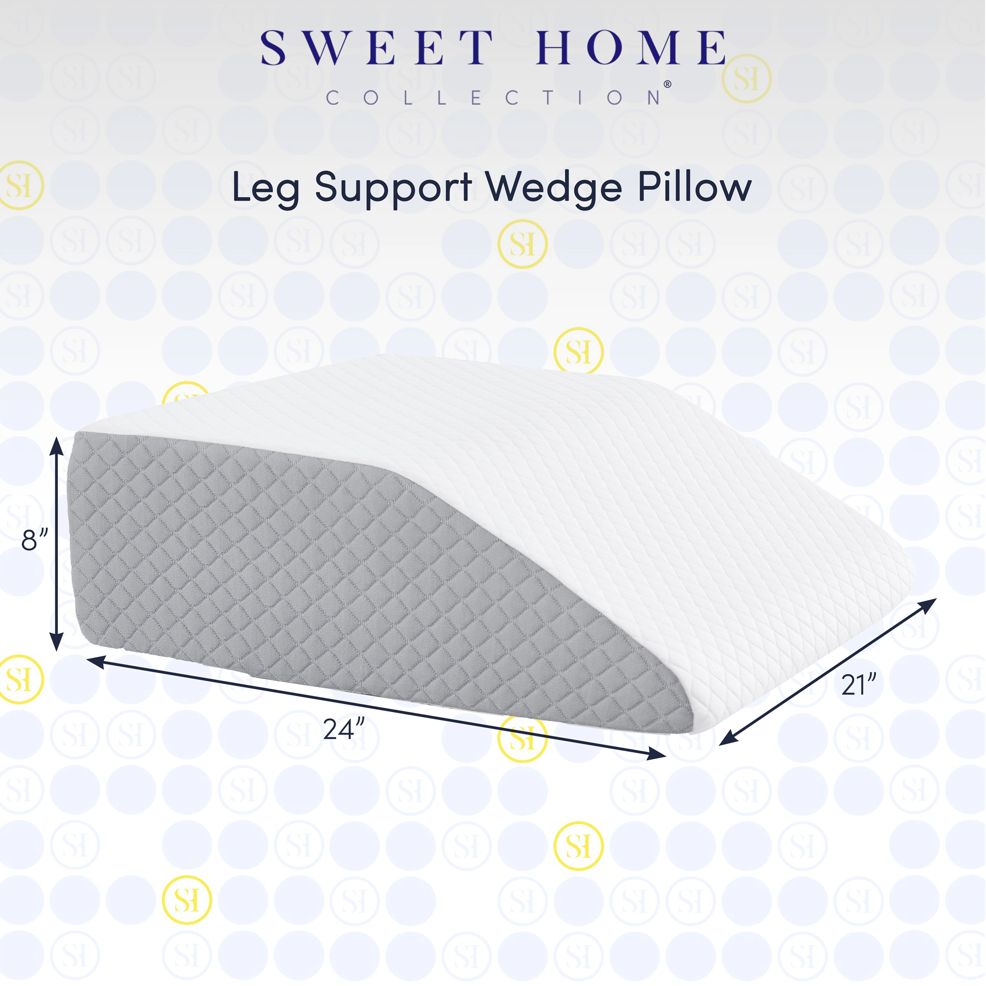 Sweet Home Collection Leg Elevated Support Wedge Pillow with High Density Foam