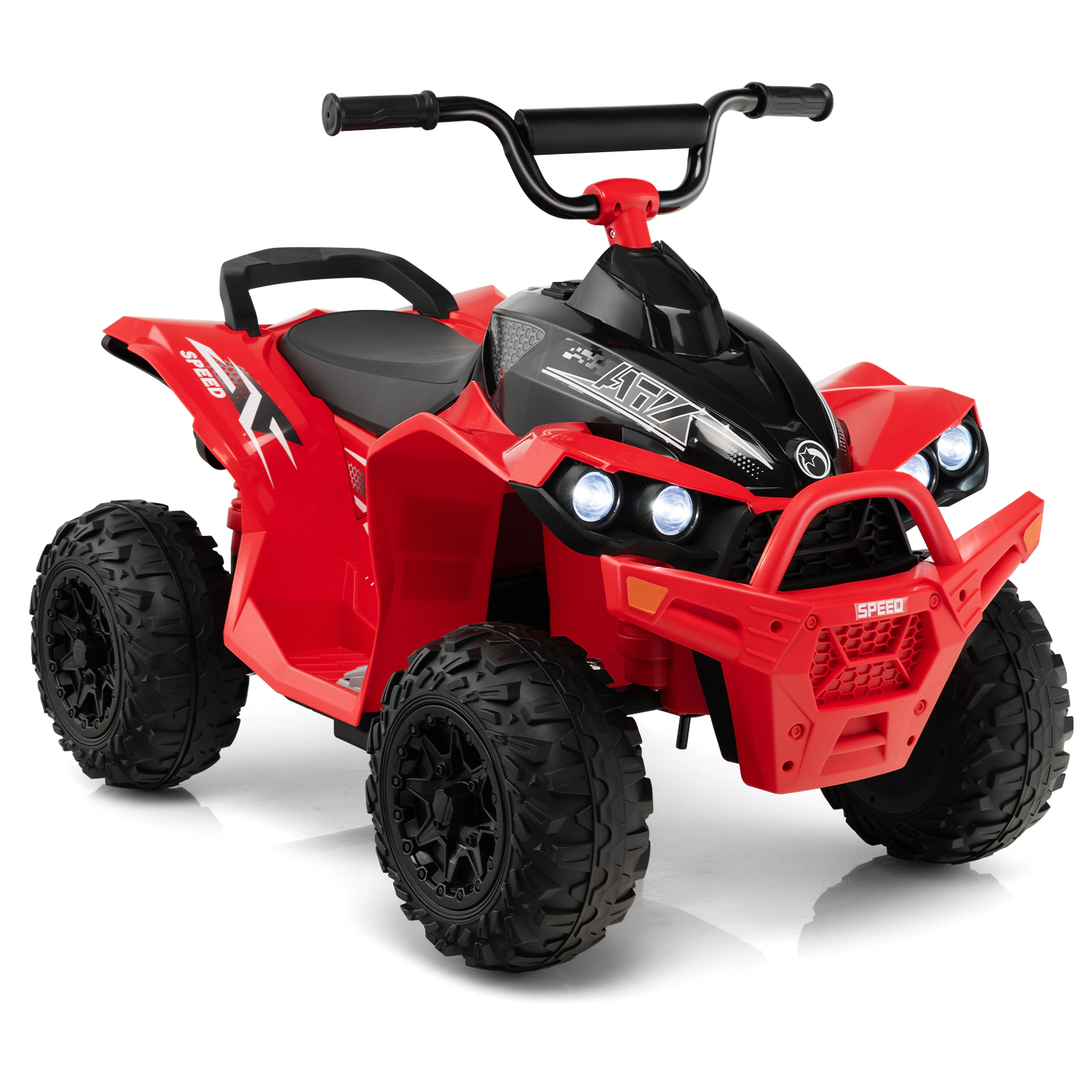 SUGIFT 12V Kids Ride On ATV with High/Low Speed Quad 77-lb Capacity Ages 3-8 37.8-in Body Army Green/Pink