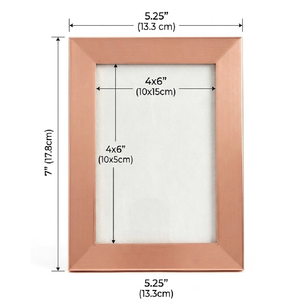Jiallo Elegant Copper-Toned Tabletop Photo Frame - Fits 4x6 Inch Photos