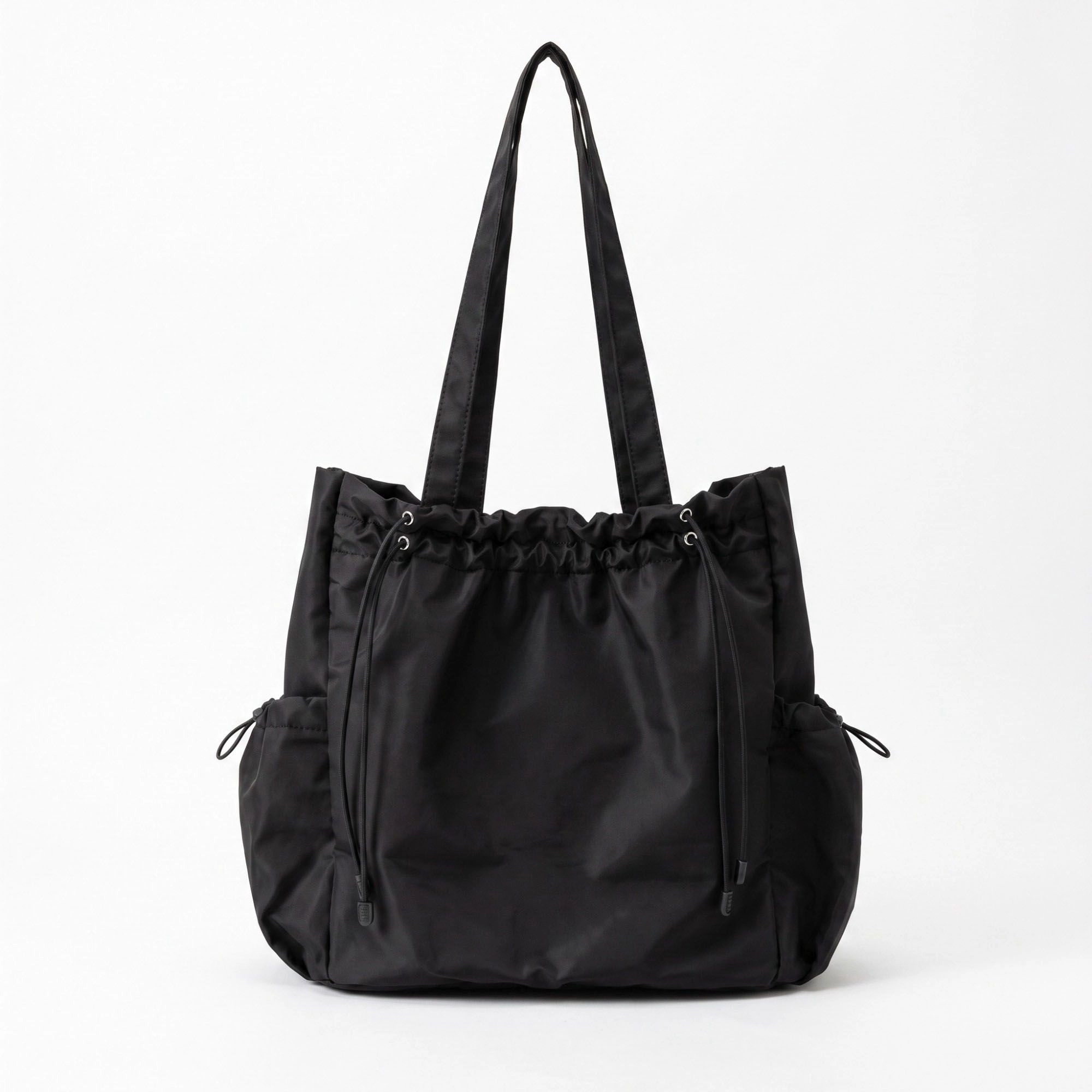 Alilang Women's Drawstring Tote Bag with Long Shoulder Straps and Adjustable Side Pockets 12.5x13x5.5in