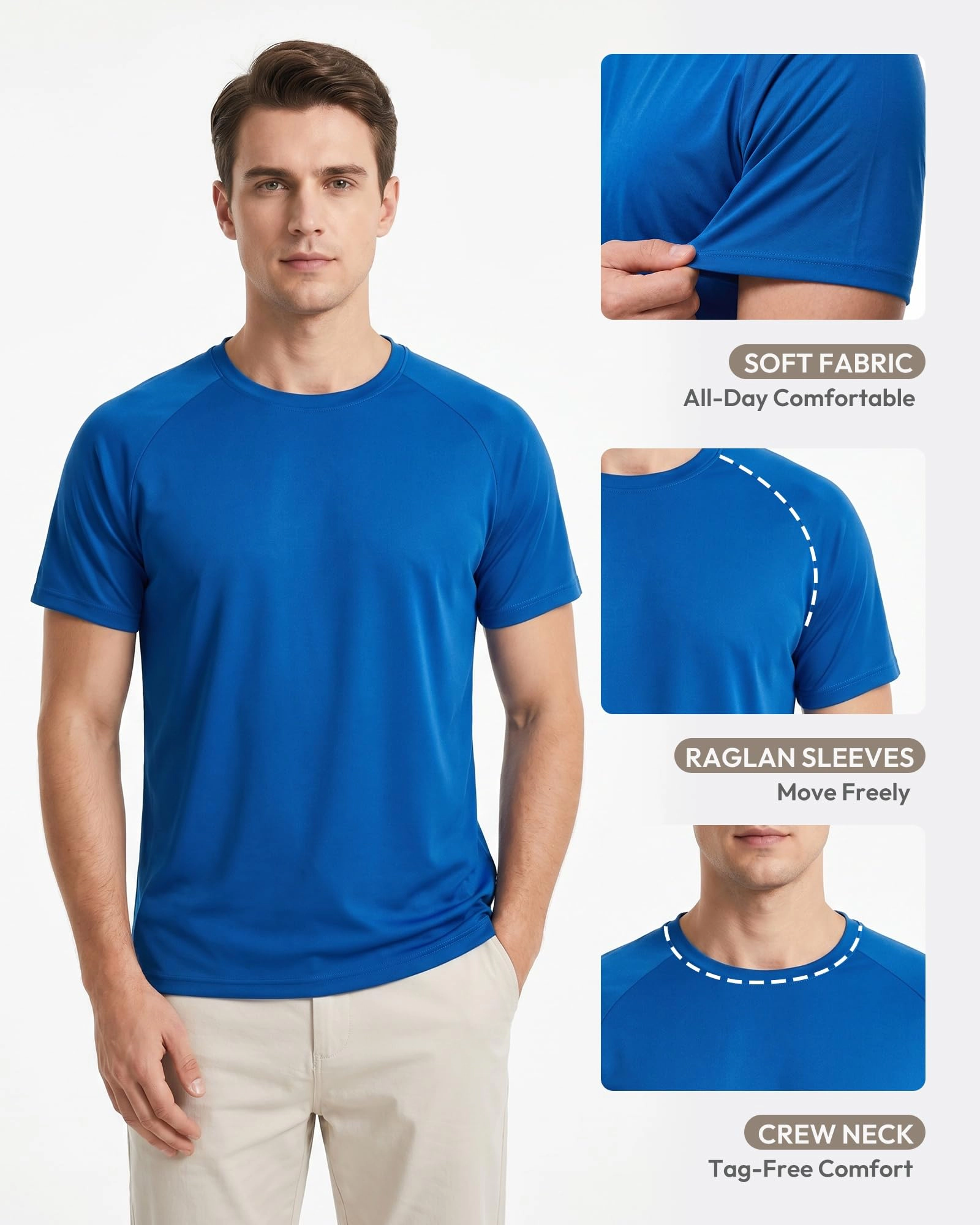 PIGFDK Men Short Sleeve Quick Dry Workout Shirts Moisture Wicking Athletic Gym Tees
