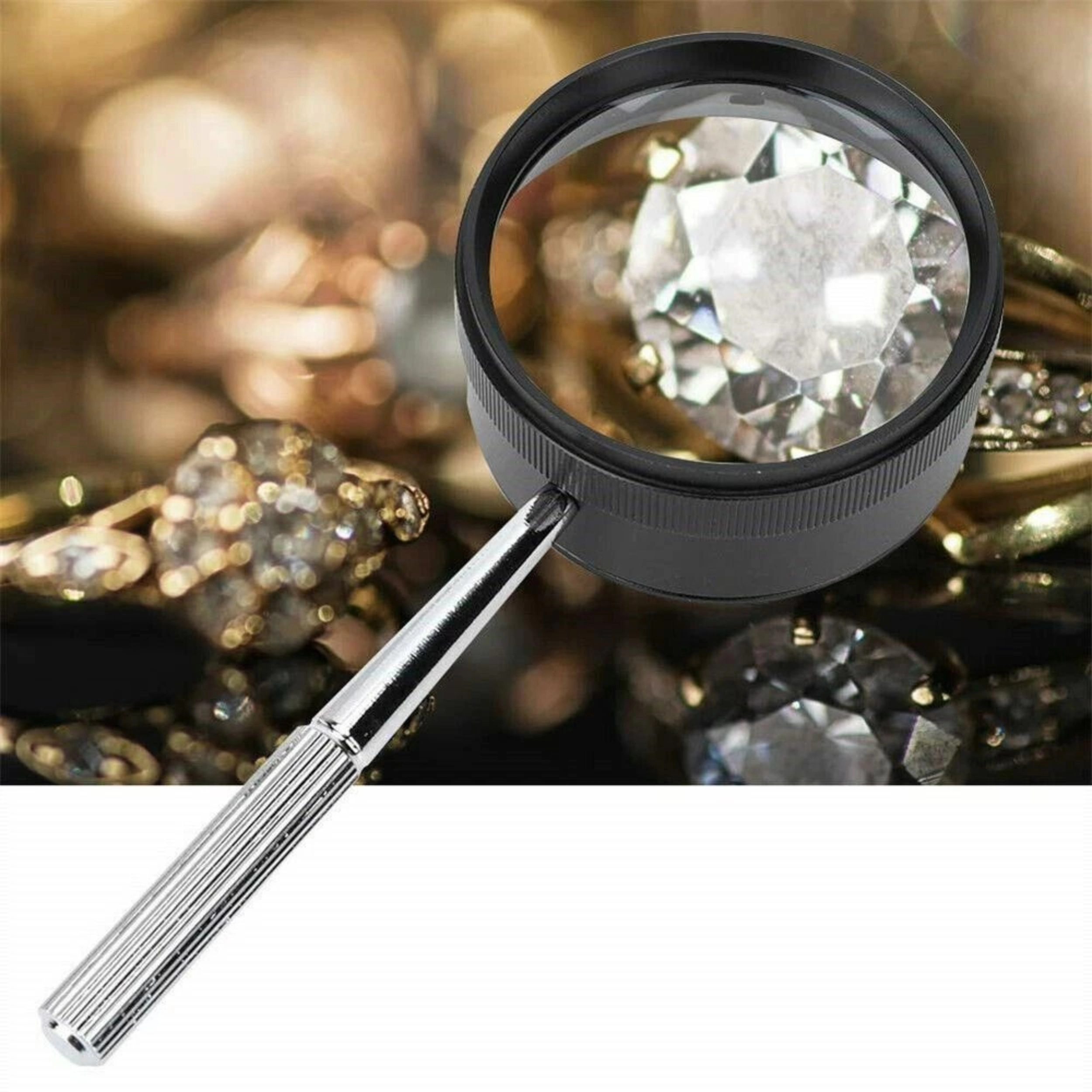 Home Collection 35X High Power Magnifying Glass with Non Slip Handle