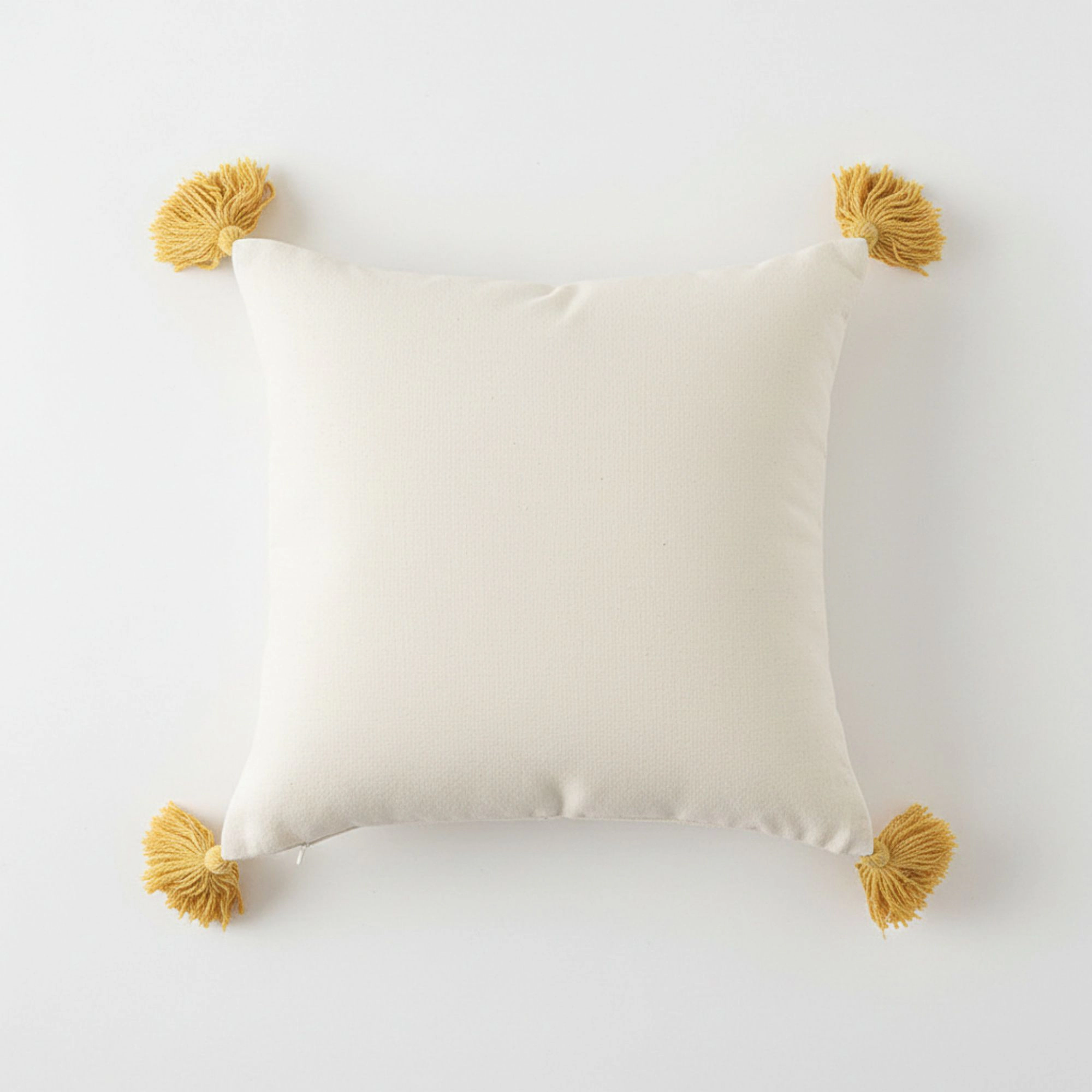 Alilang Unisex Boho Tufted Decorative Throw Pillow Cover 1 Pack with Diamond Pattern and Tassel Accents Square Cushion C