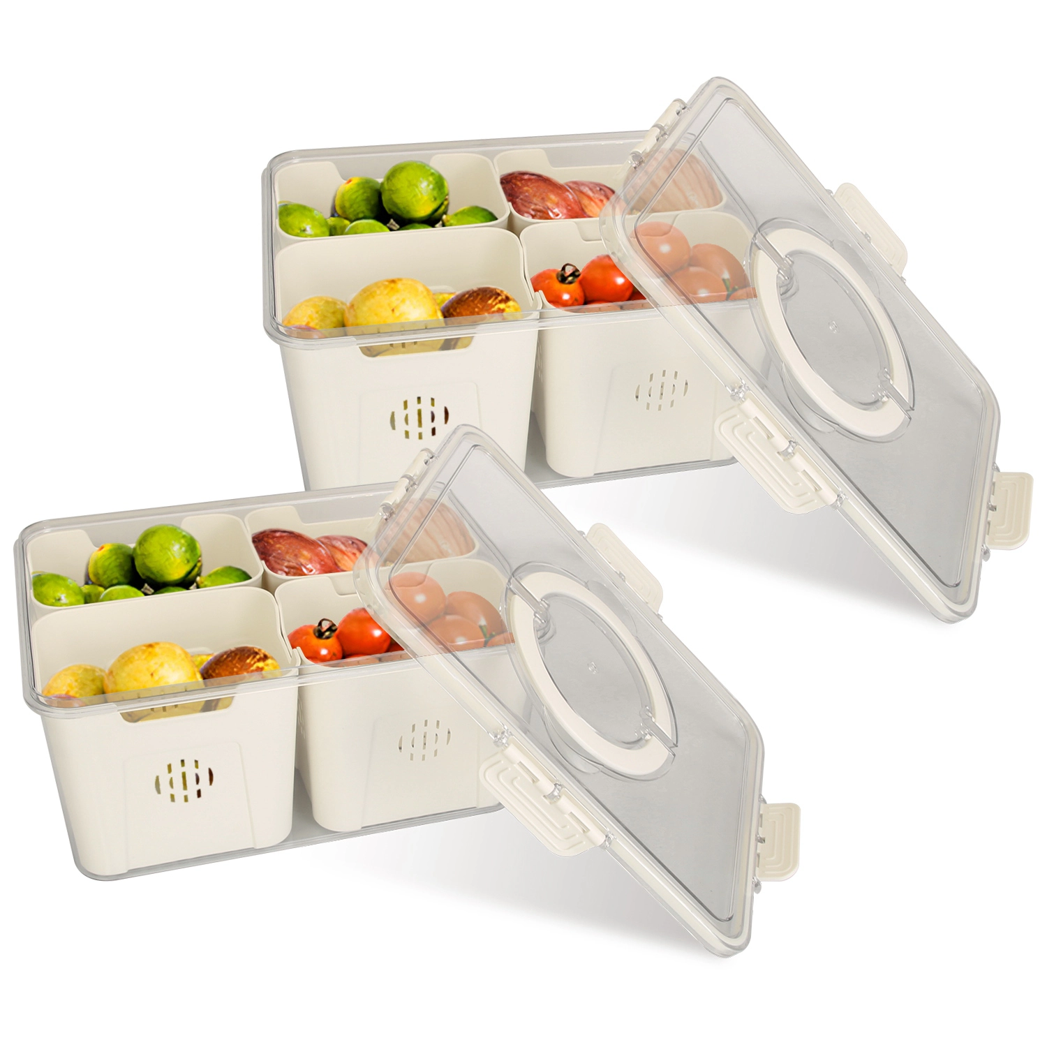 GBruno 2-Pc 4-Compartment Fruit Storage Containers
