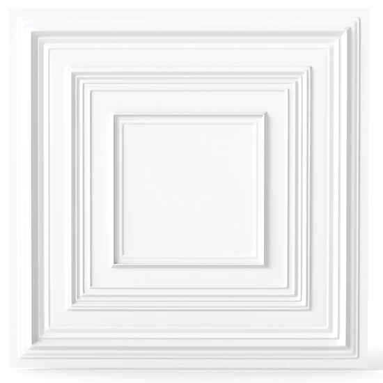 SUGIFT Water-Resistant 3D Decorative Drop Ceiling Tiles PVC Panels 24 x 24-in 12-Pack White