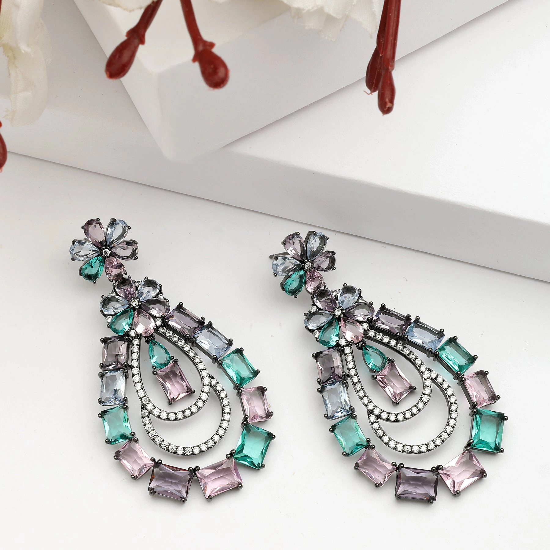 AGP PARIS Womens Diva Luxury Pendant Drop Earrings