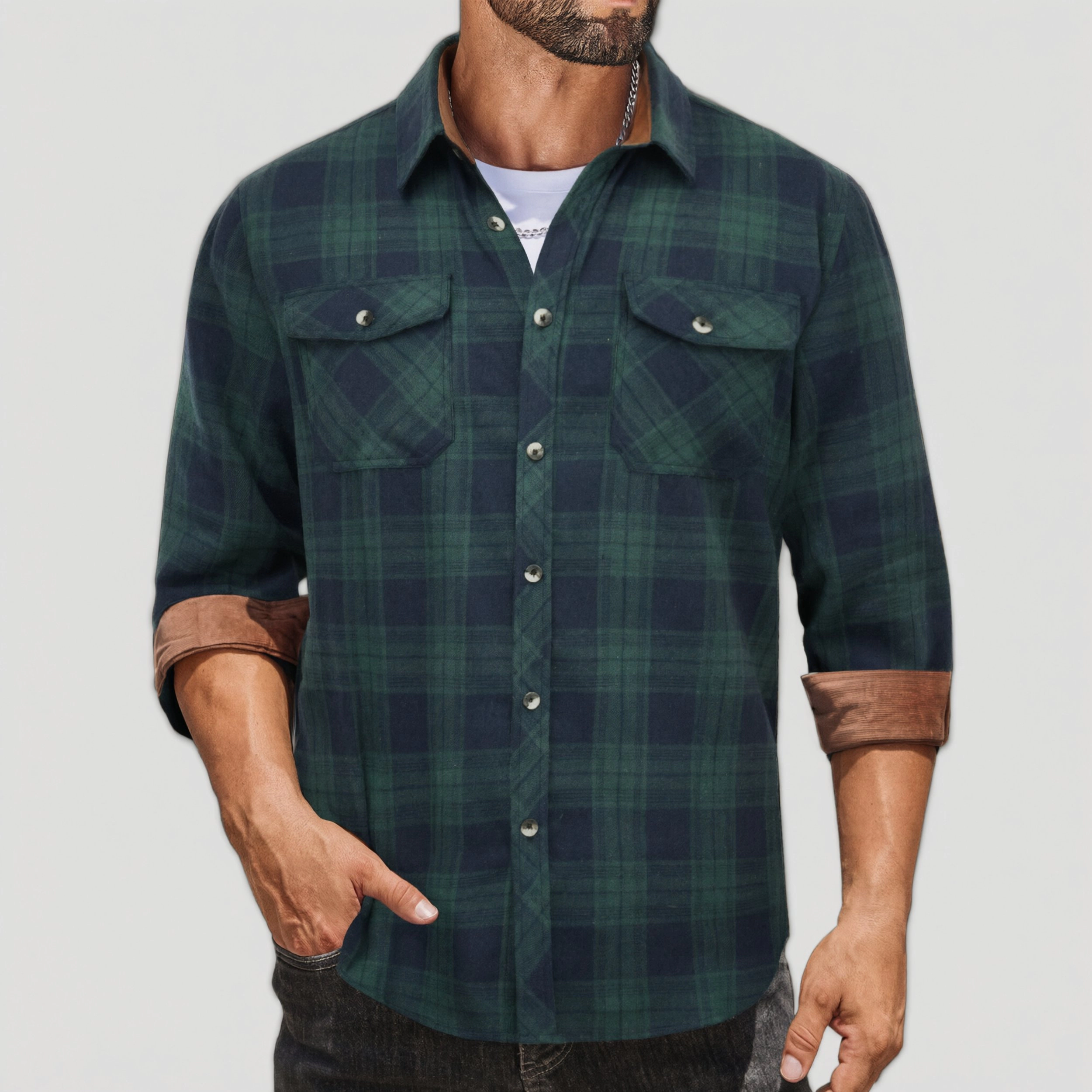 COOFANDY Men's Regular Fit Long Sleeve Button Down Flannel Shirt
