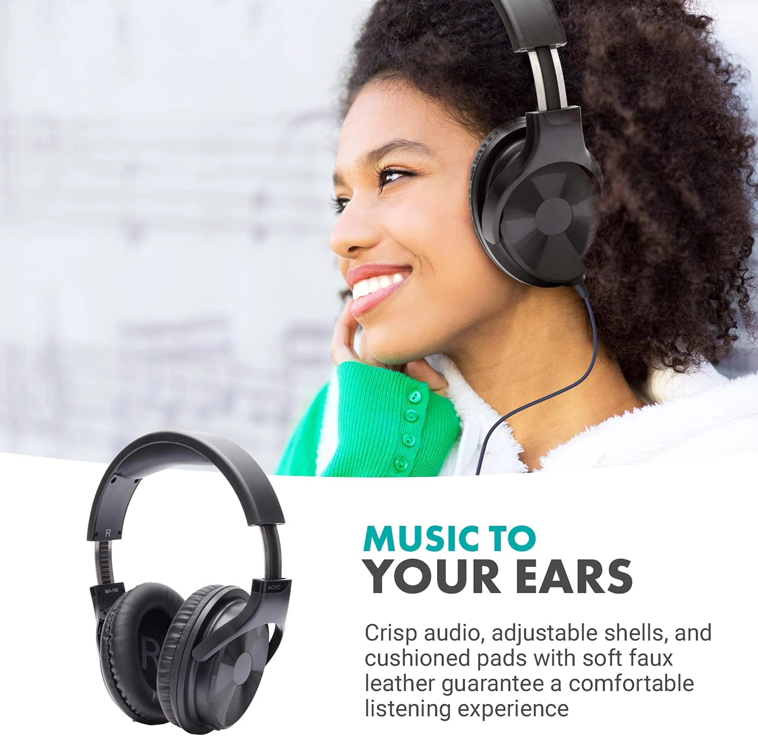Movo MH-100 Hi-Fi Studio Headphones with Microphone
