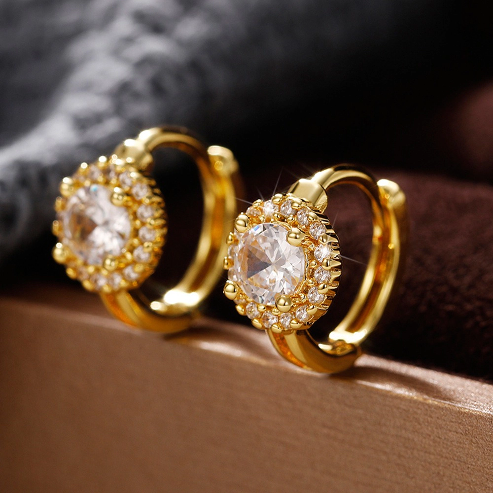 Dainty Cubic Zirconia Hoop Earrings for Women Statement Accessories
