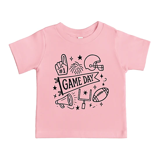 The Juniper Shop - Toddler Short Sleeve Graphic T-Shirt - Football Game Day Doodles
