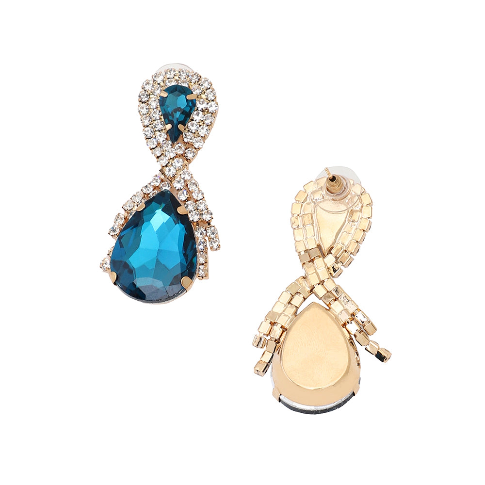 SOHI Women's Teardrop Stone Drop Earrings