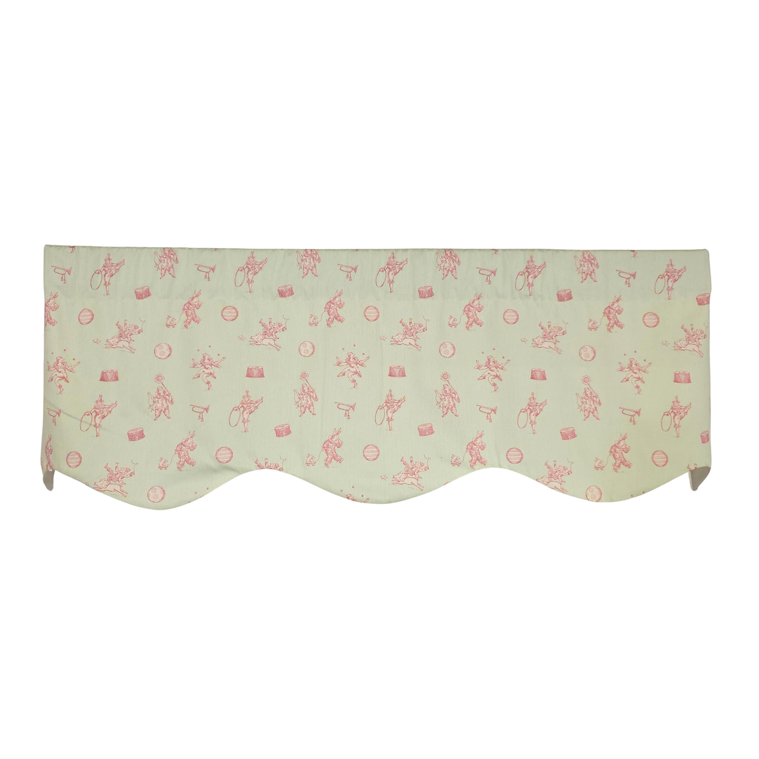 RLF Home Circus Provance Window Valance 100% Cotton Lined Rod Pocket 50" x 17" Green