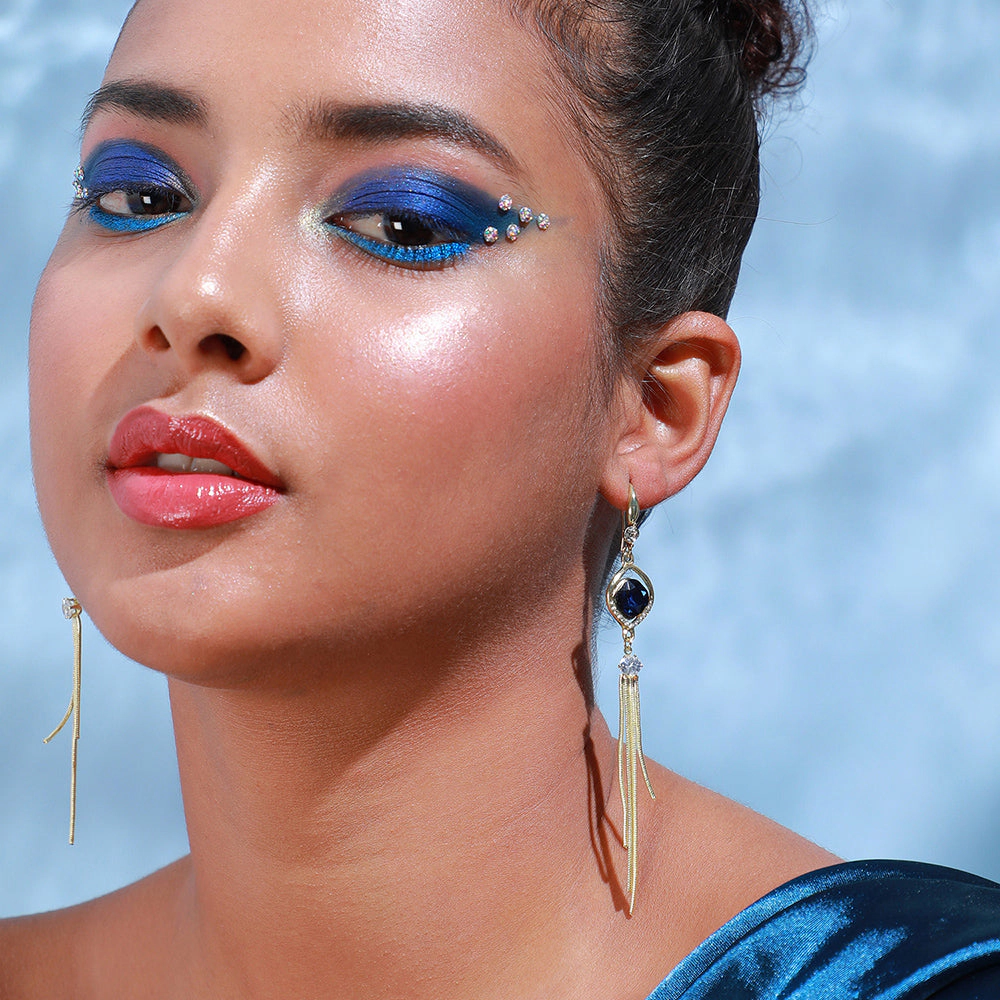 SOHI Women's Black Sleek Drop Earrings