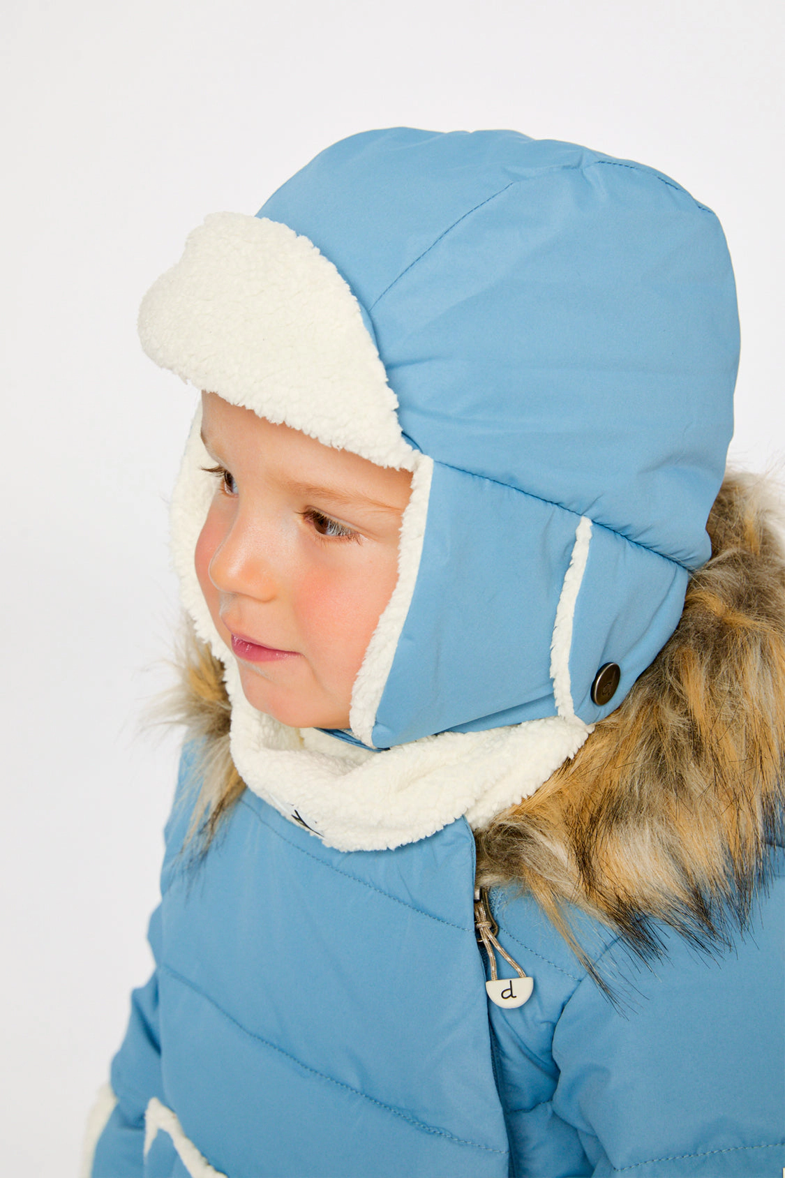 Deux par Boys Faux Fur-Trimmed Chapka with Ear Flaps and Chin Strap