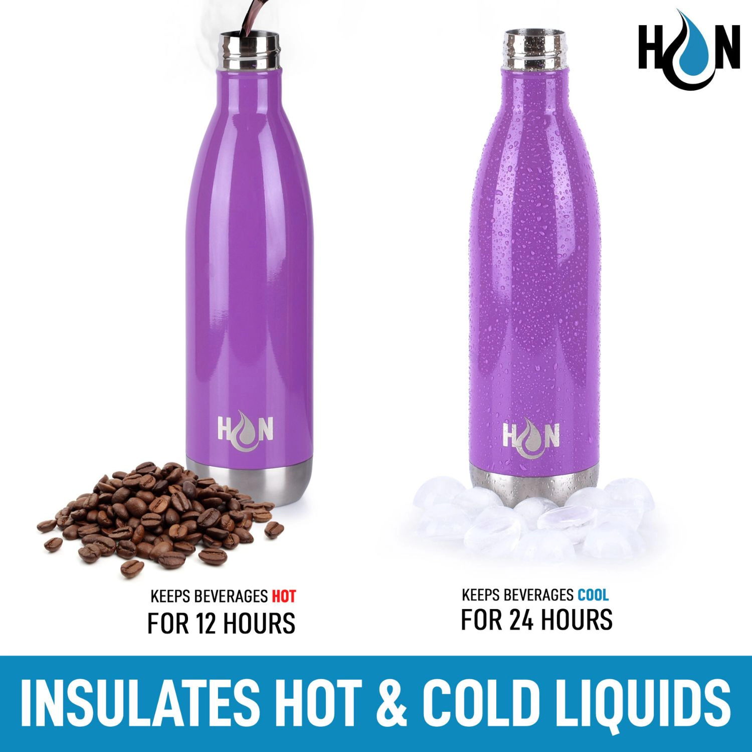 Zulay Kitchen 25oz Stainless Steel Water Bottle - Double Wall Insulated Metal For Hot & Cold Drinks