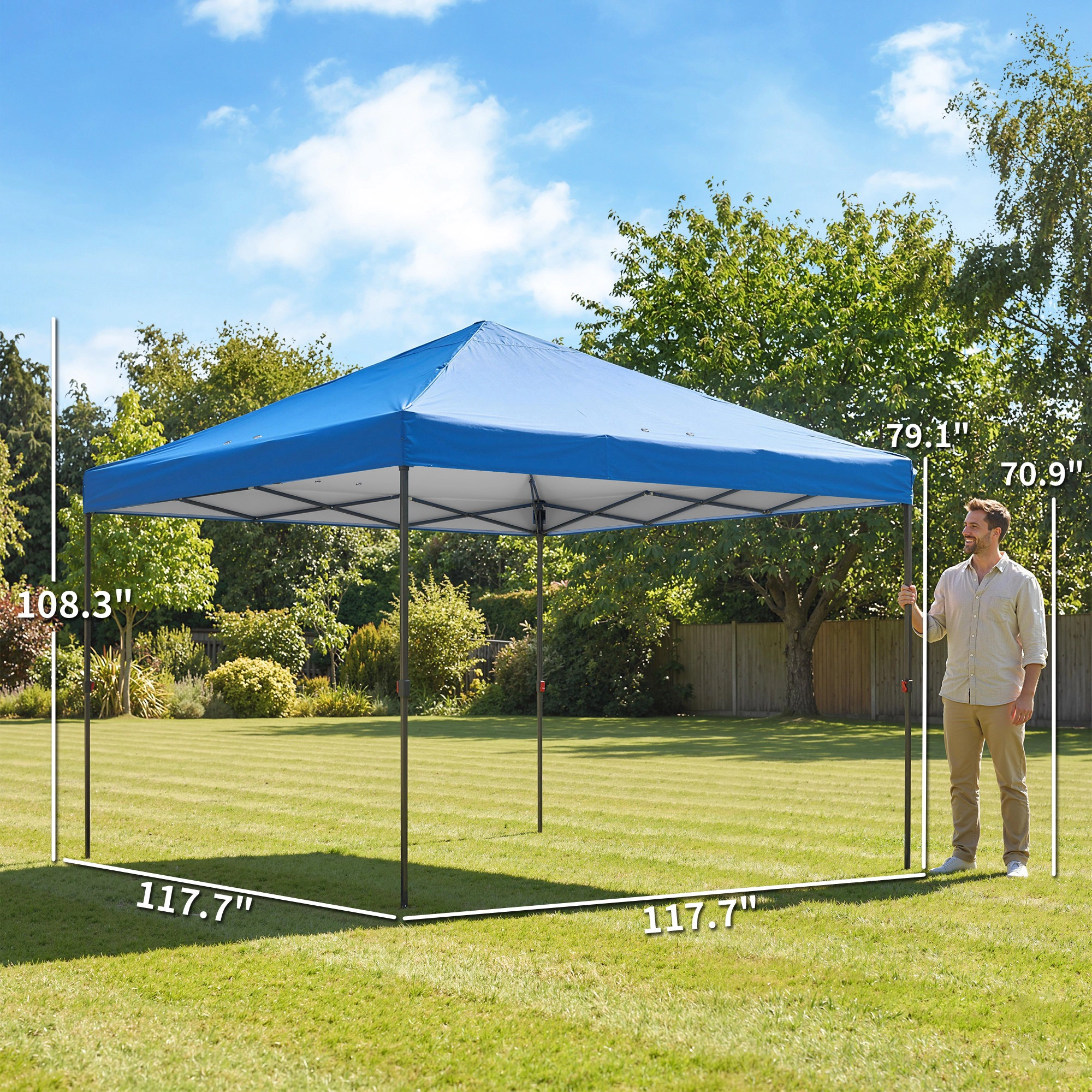 HONGGE 10 x ft Pop Up Canopy Tent with One Push Setup Outdoor Portable Instant Shelter w/ Roller Bag